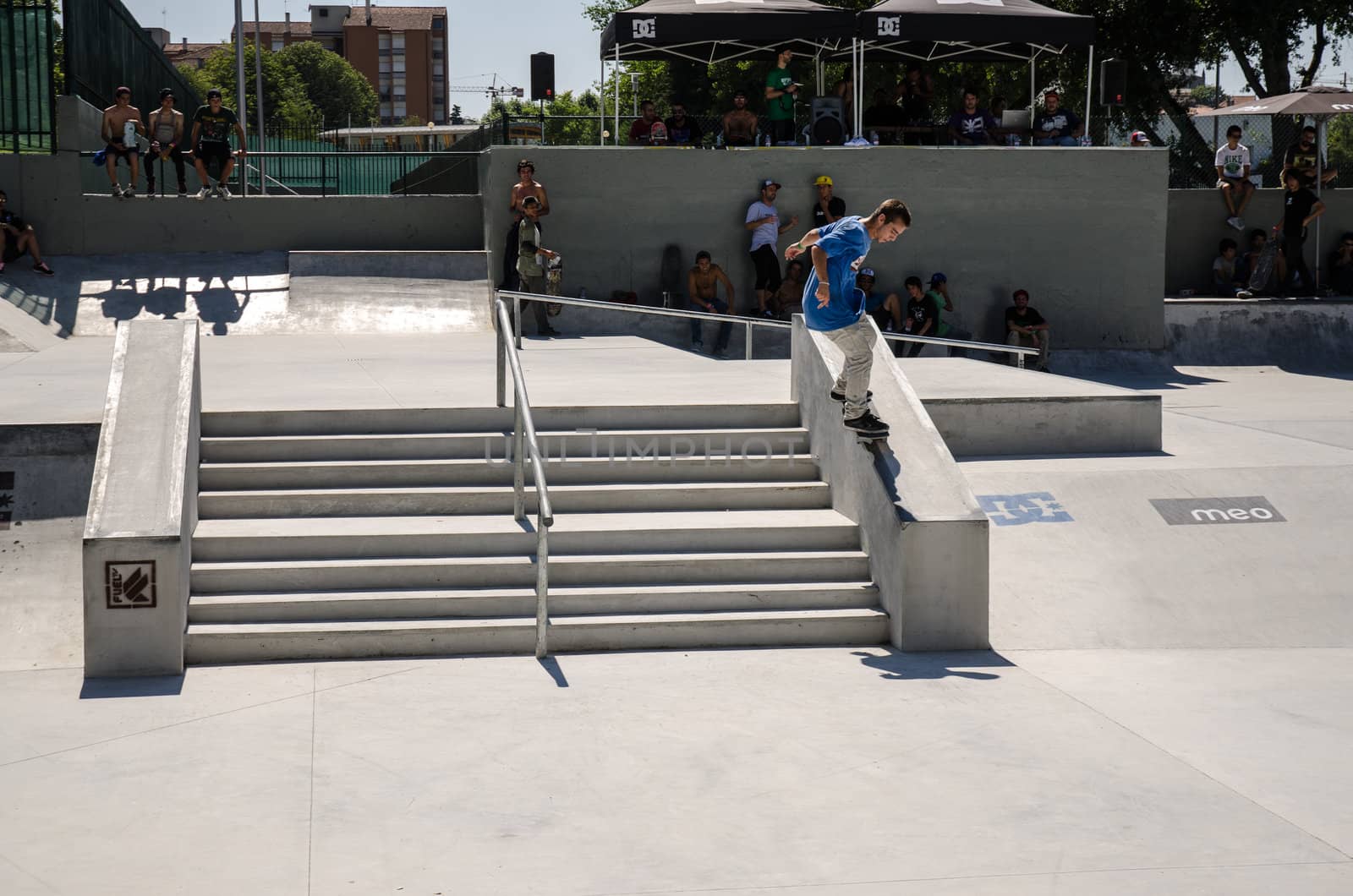 VISEU, PORTUGAL - JULY 22: Filipe Mendes at DC Skate challenge by MEO on july 22, 2012 in Viseu, Portugal.