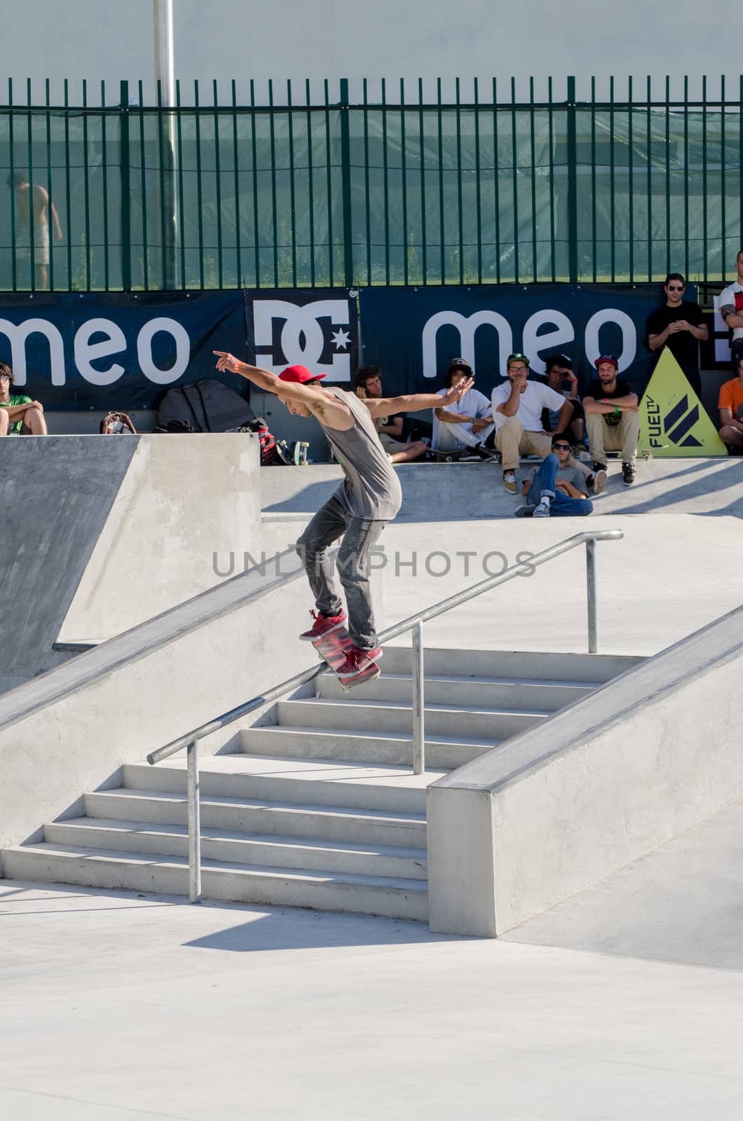 VISEU, PORTUGAL - JULY 22: Laurence Aragao at DC Skate challenge by MEO on july 22, 2012 in Viseu, Portugal.