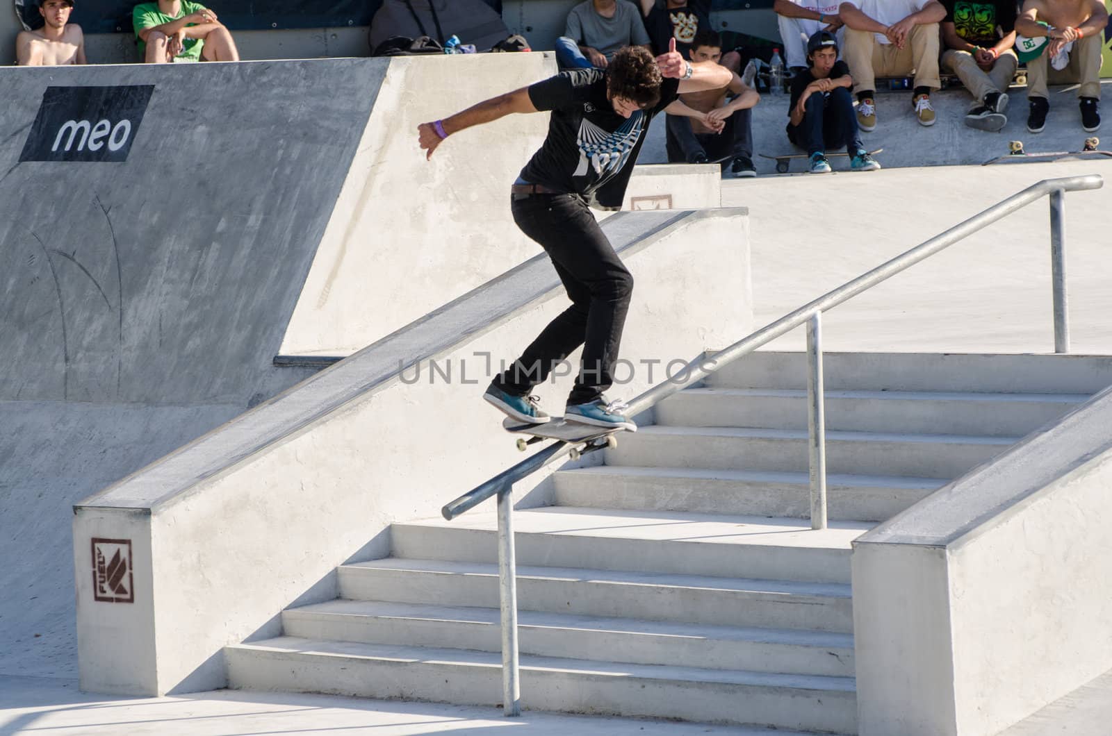 VISEU, PORTUGAL - JULY 22: Ruben Rodrigues at DC Skate challenge by MEO on july 22, 2012 in Viseu, Portugal.
