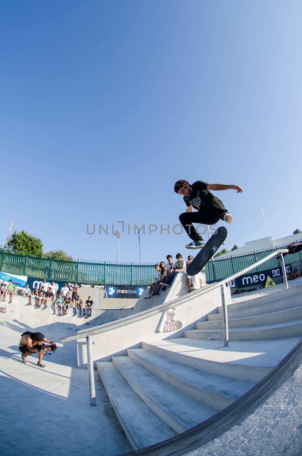VISEU, PORTUGAL - JULY 22: Ruben Rodrigues at DC Skate challenge by MEO on july 22, 2012 in Viseu, Portugal.