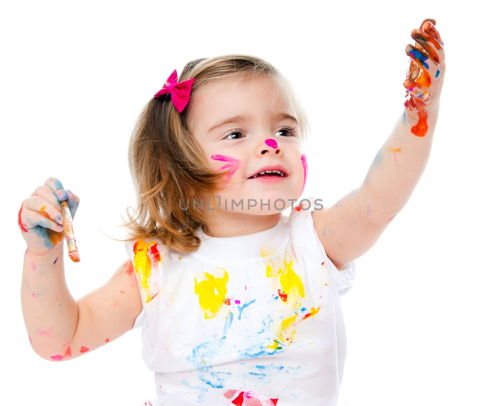 cute little girl painting by GekaSkr