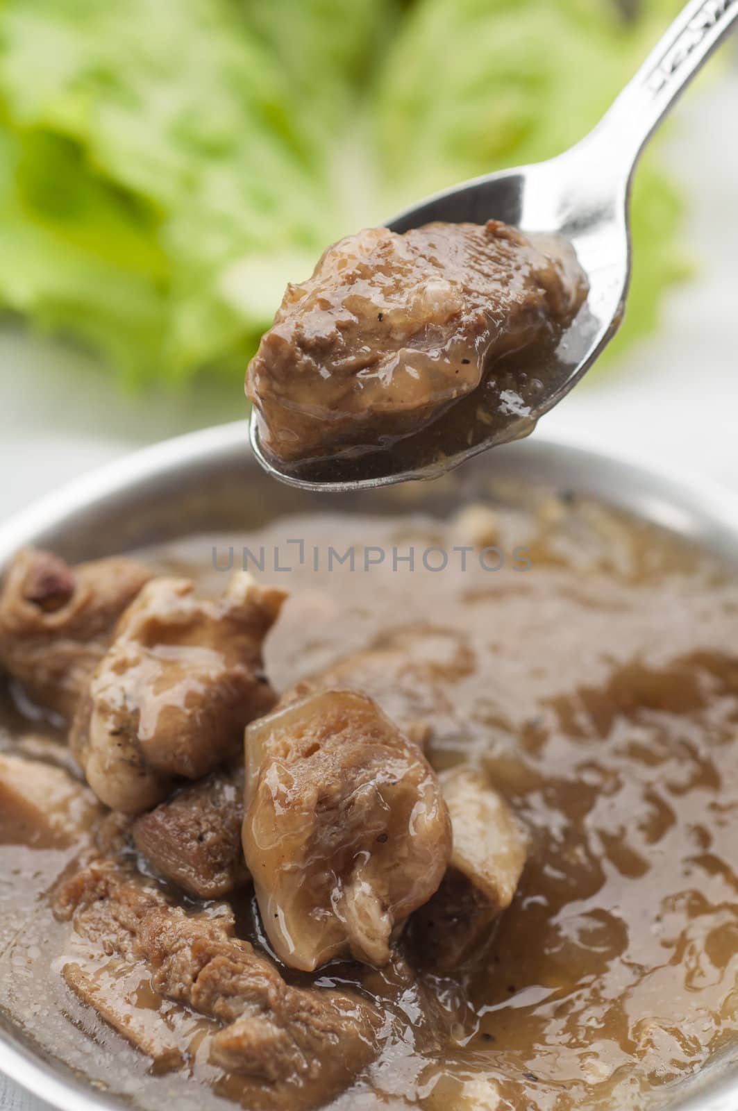 Steam pork dim sum in small plate