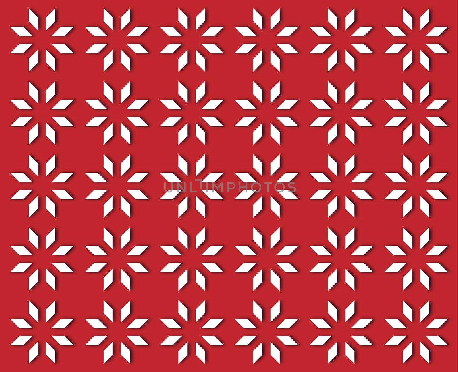 Christmas red background with white stylized snowflakes