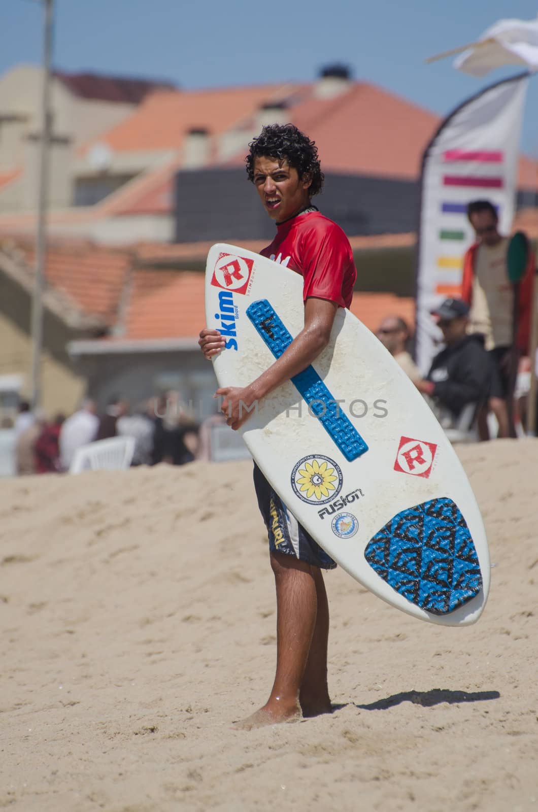 ESPINHO, PORTUGAL - JULY 08: Diogo Abrantes in the Exile Skim Norte Open 2012 on july 08, 2012 in Espinho, Portugal.