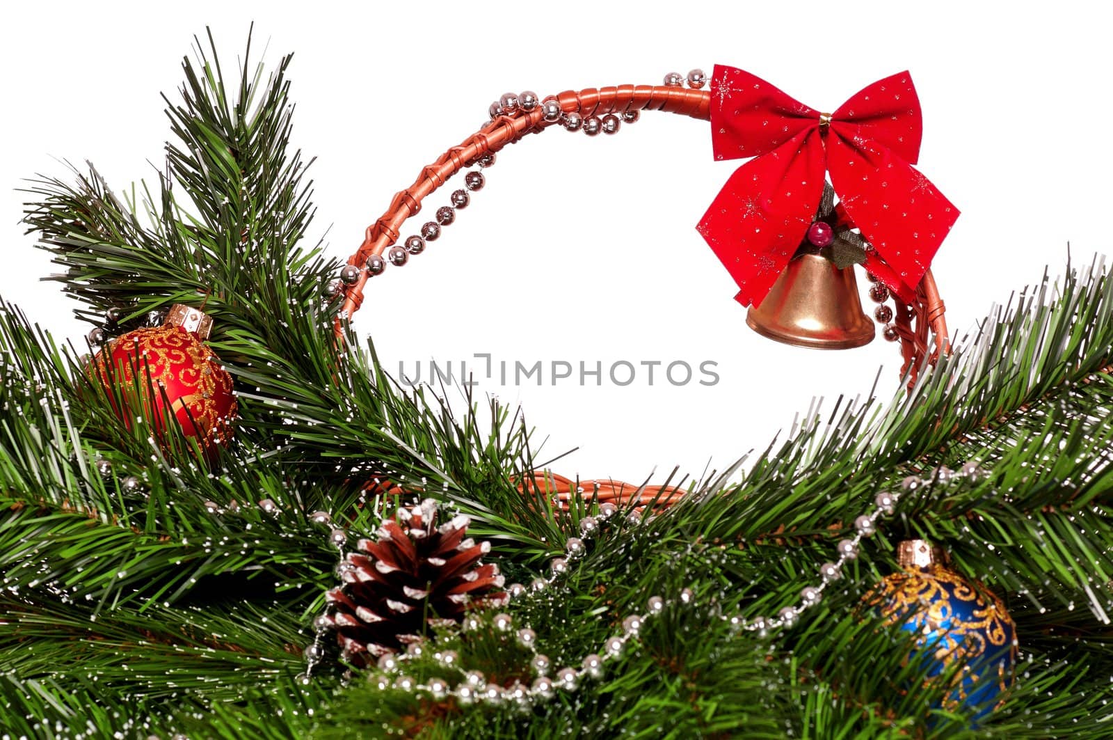 Christmas wicker basket by fotostok_pdv