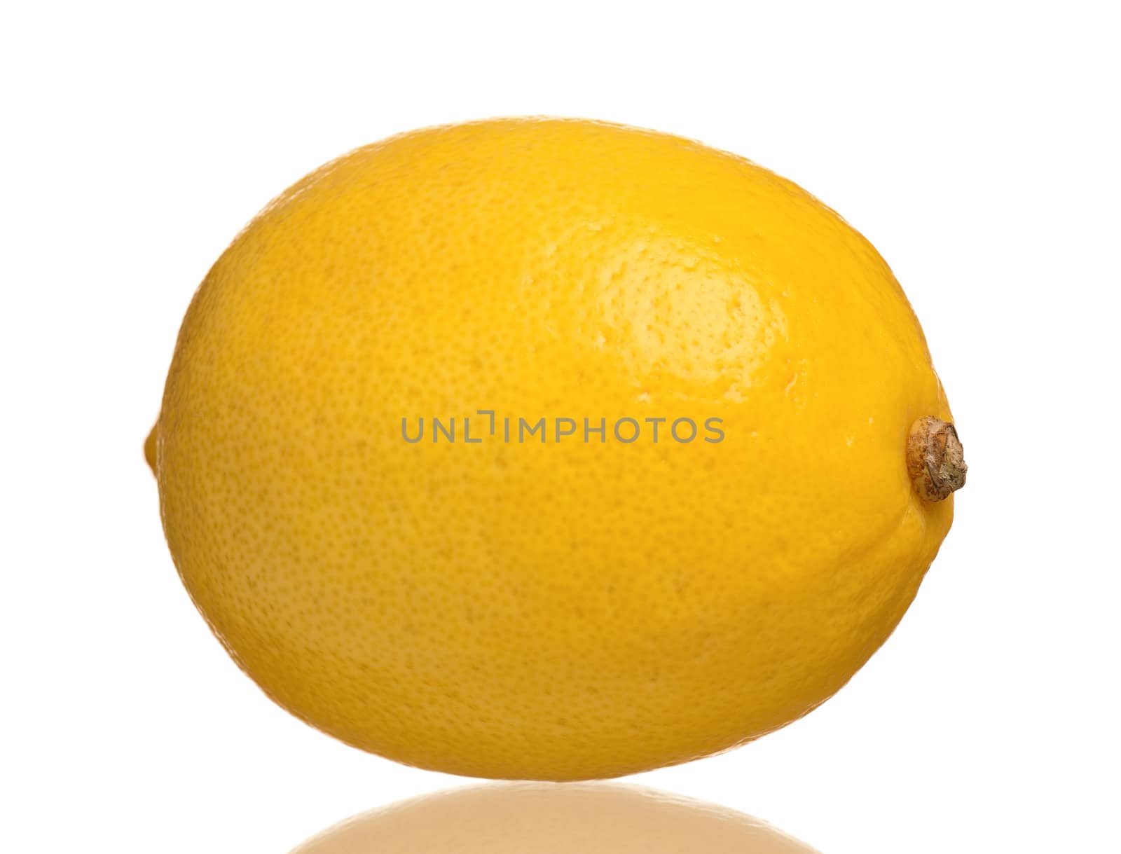 Fresh ripe lemon isolated on white background