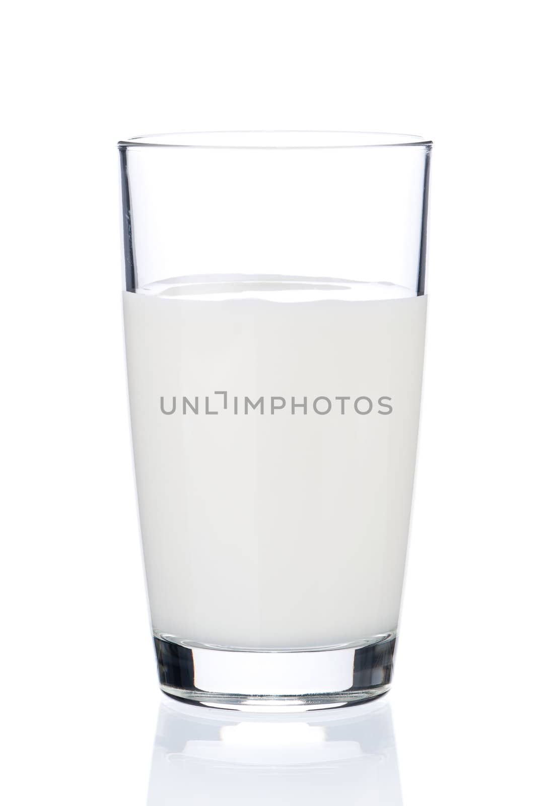 Glass of milk isolated on white background