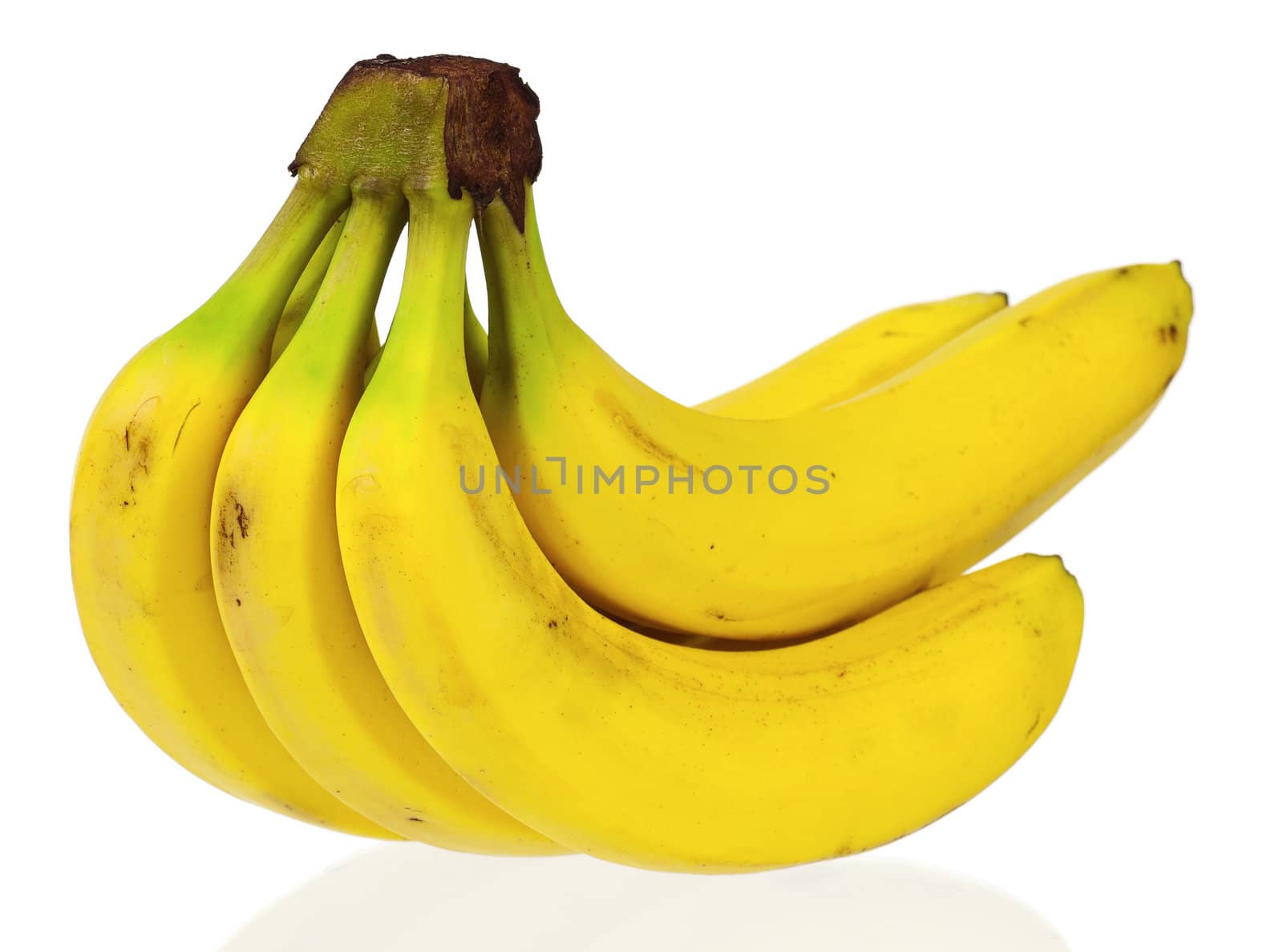 Bunch of ripe bananas isolated on white background