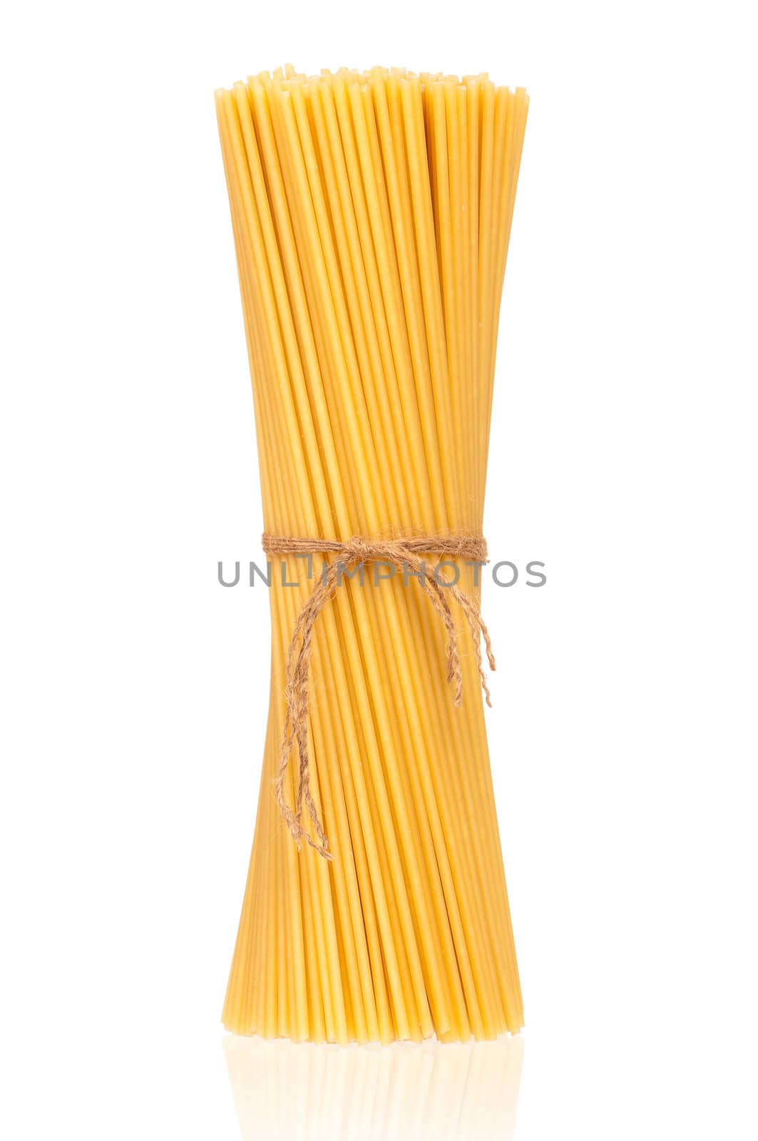 Bunch of spaghetti isolated on white background