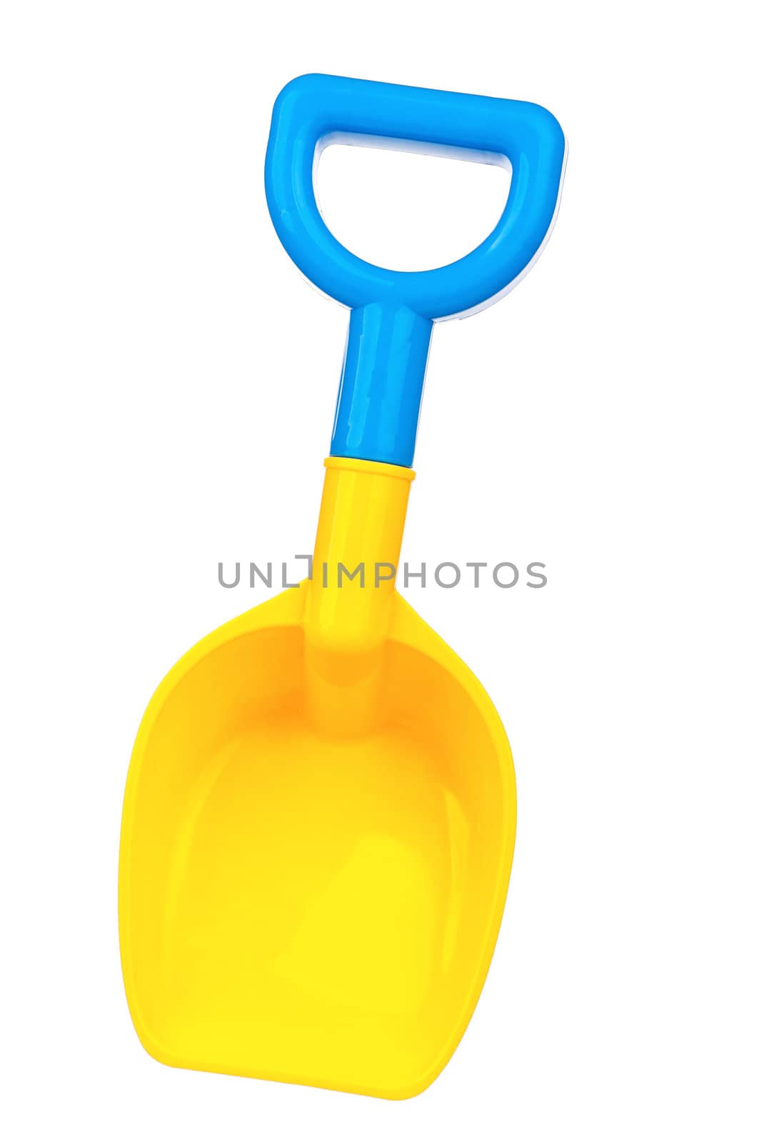 Toy small spade isolated on white background