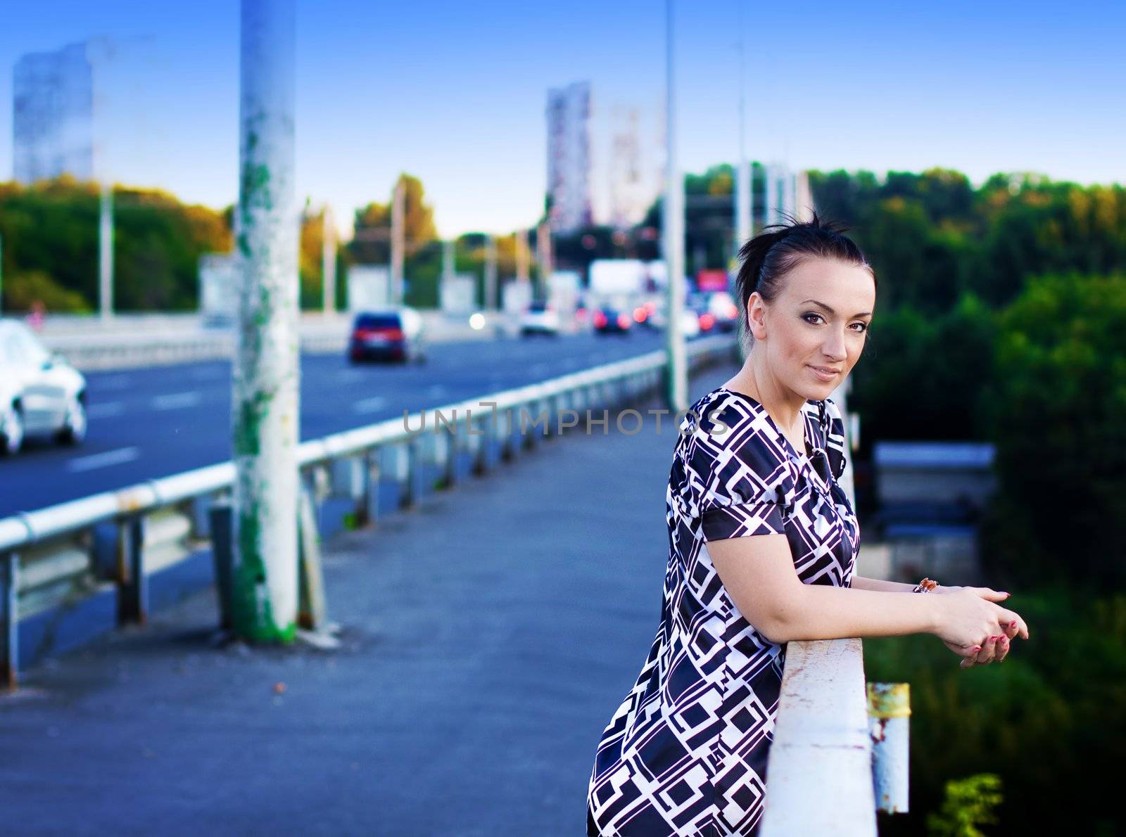 Beautiful brunette in the park  by oneinamillion