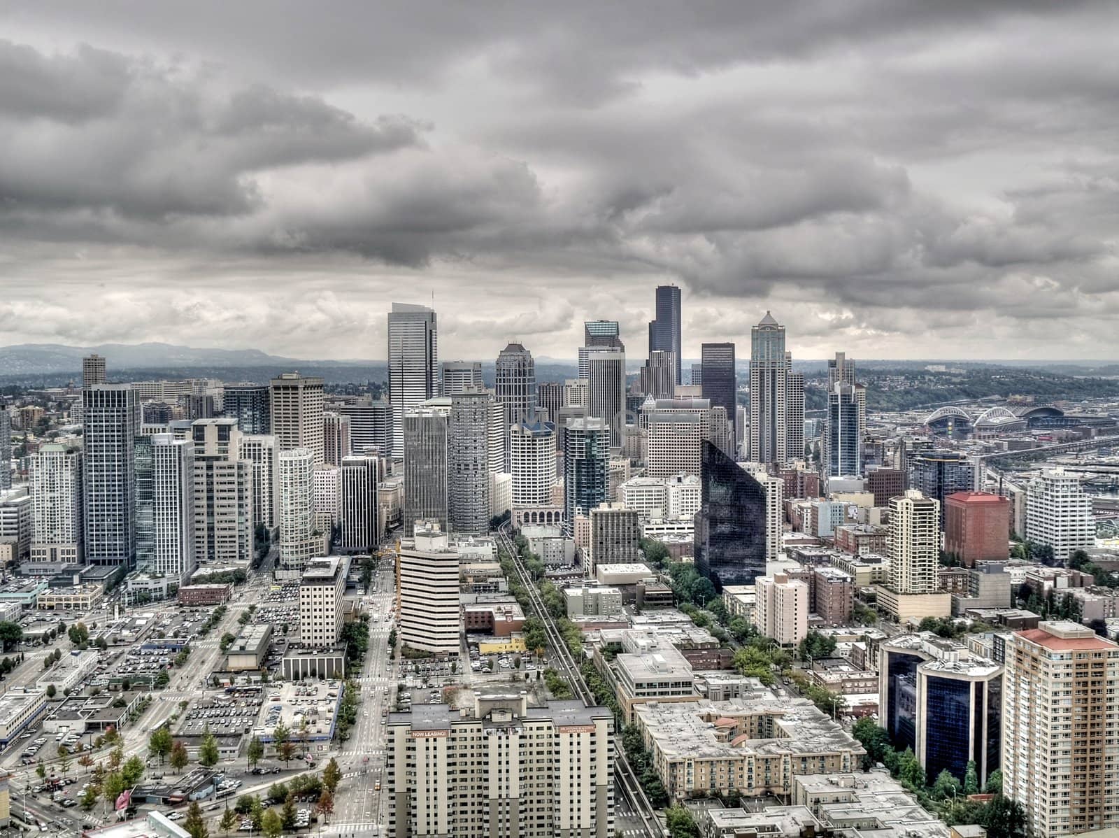 Aerial view of Seattle by anderm