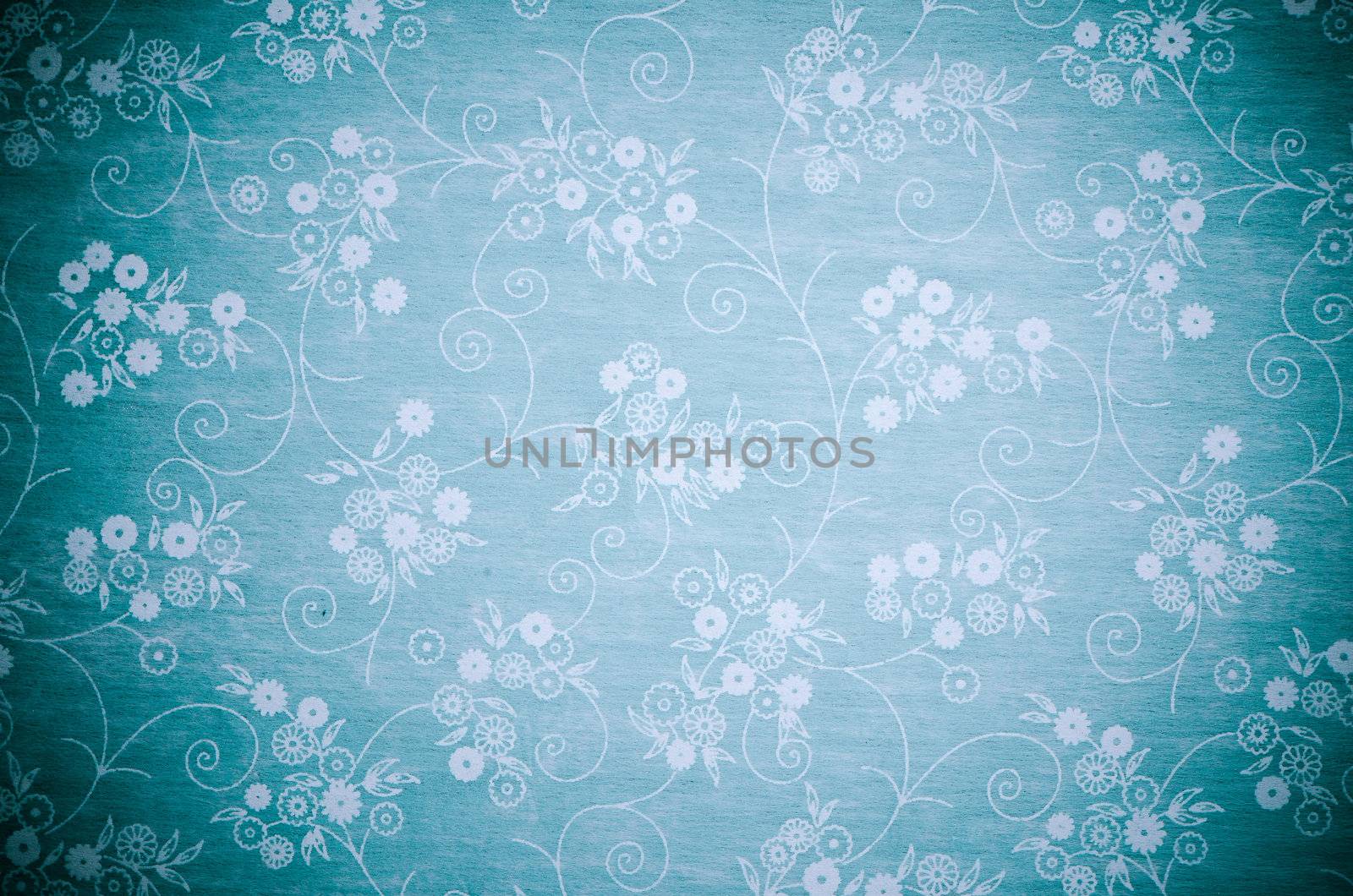 Vintage book cover with white flowers design.
