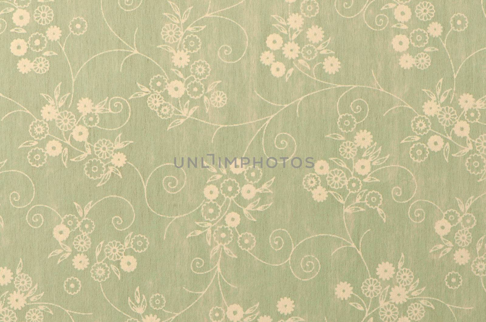 Vintage book cover with green flowers design.
