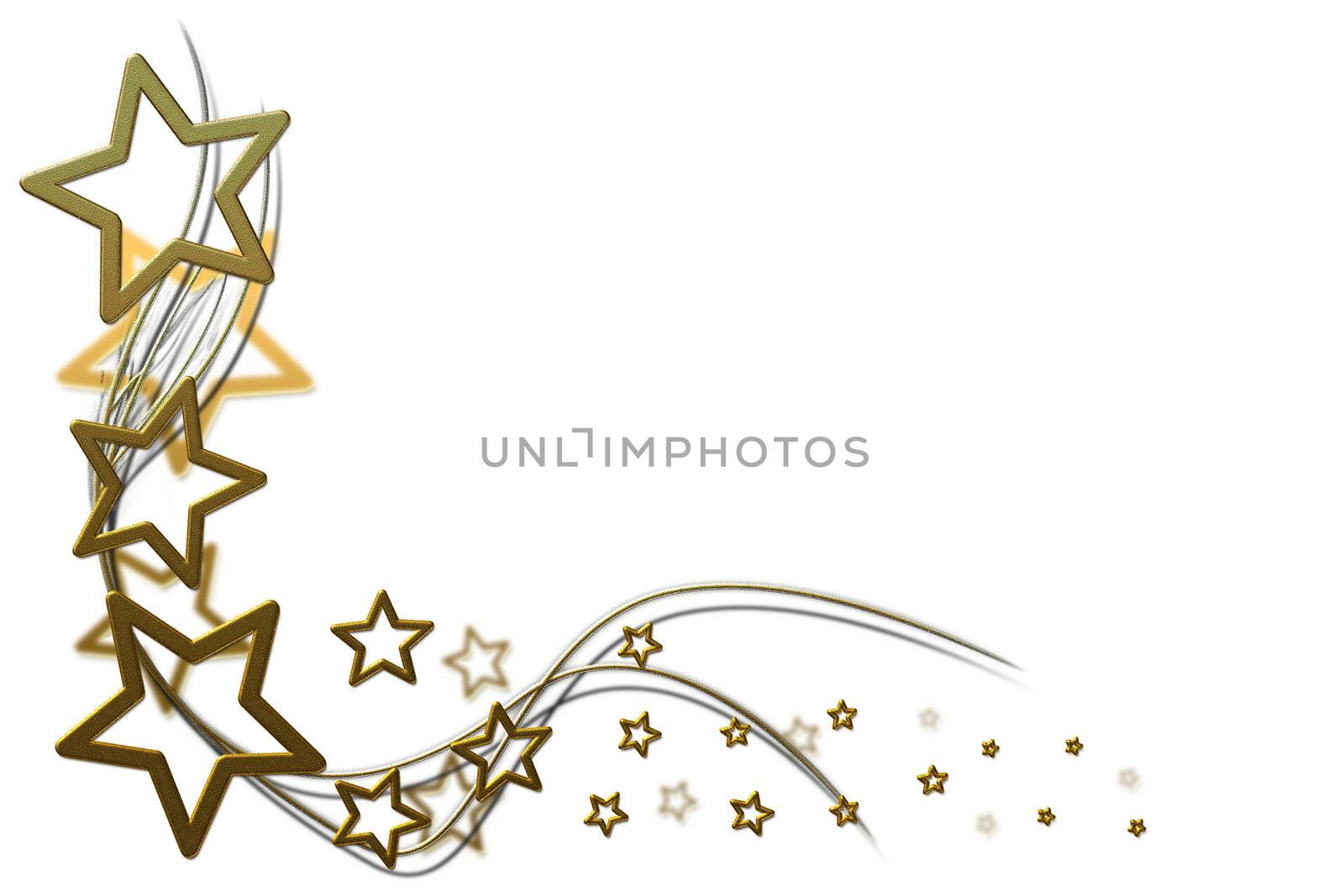 christmas background for your designs with golden stars and swirls