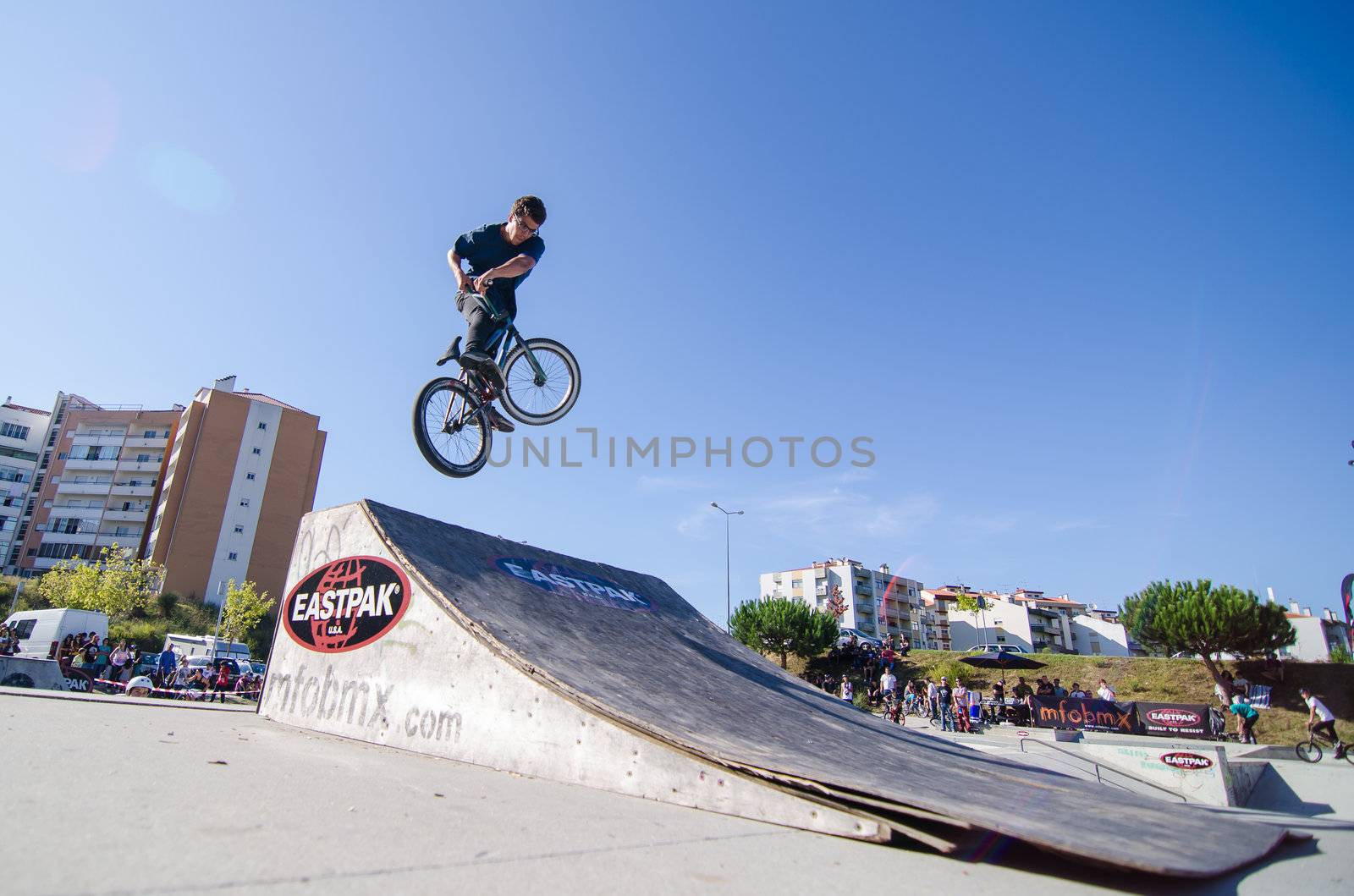 LEIRIA, PORTUGAL - SEPTEMBER 30: Ruben Jose during the 2nd Stage of BMX Series 2012 on september 30, 2012 in Leiria, Portugal.