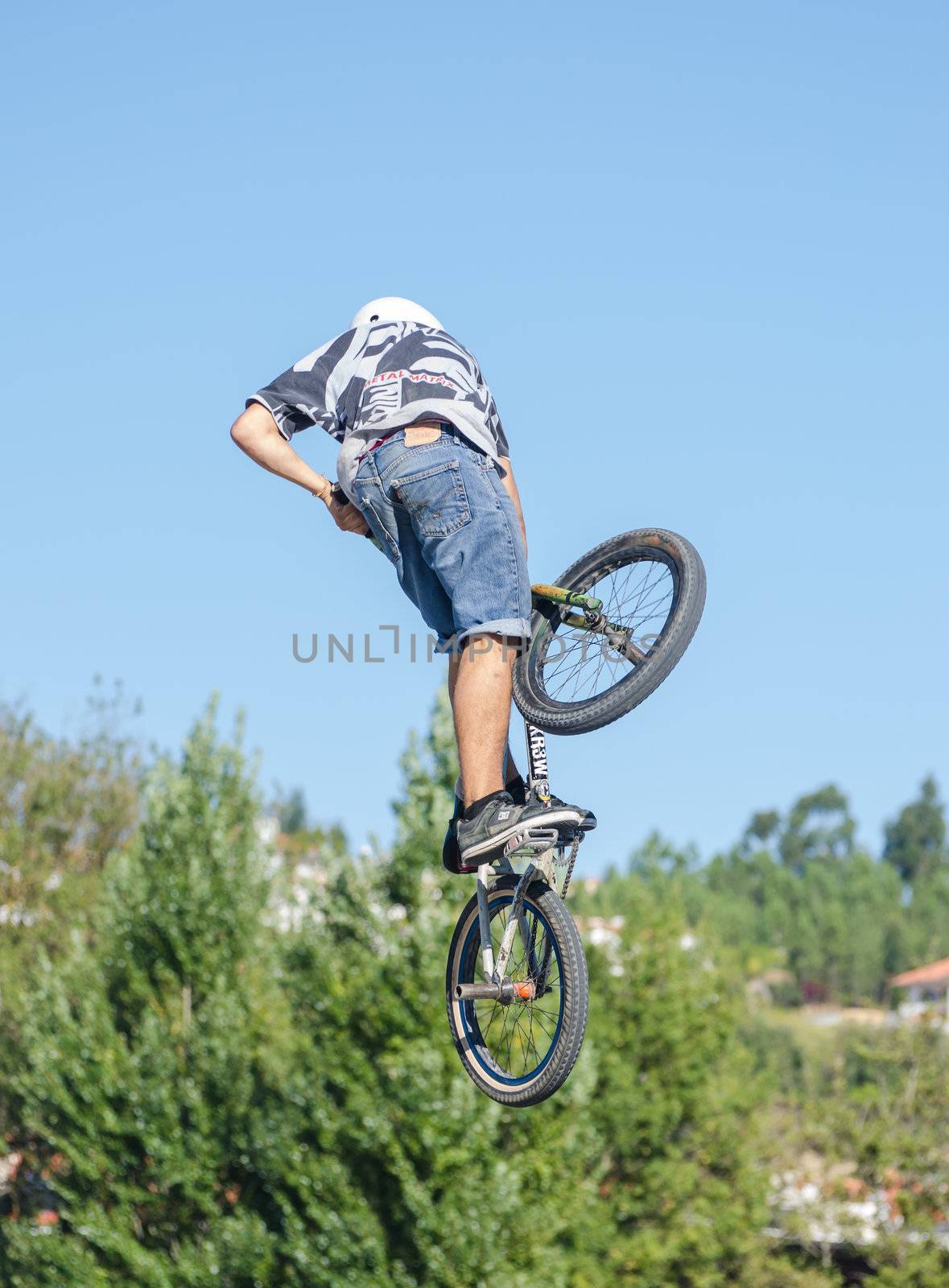 LEIRIA, PORTUGAL - SEPTEMBER 30: Afonso Pires during the 2nd Stage of BMX Series 2012 on september 30, 2012 in Leiria, Portugal.