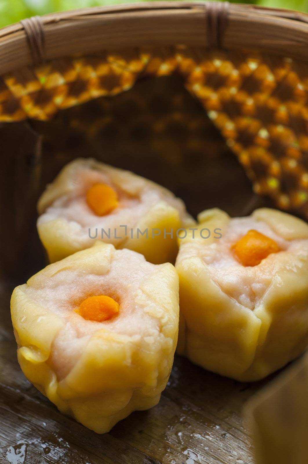 Dim sum, Chinese steamed pork and shrimp dumplings