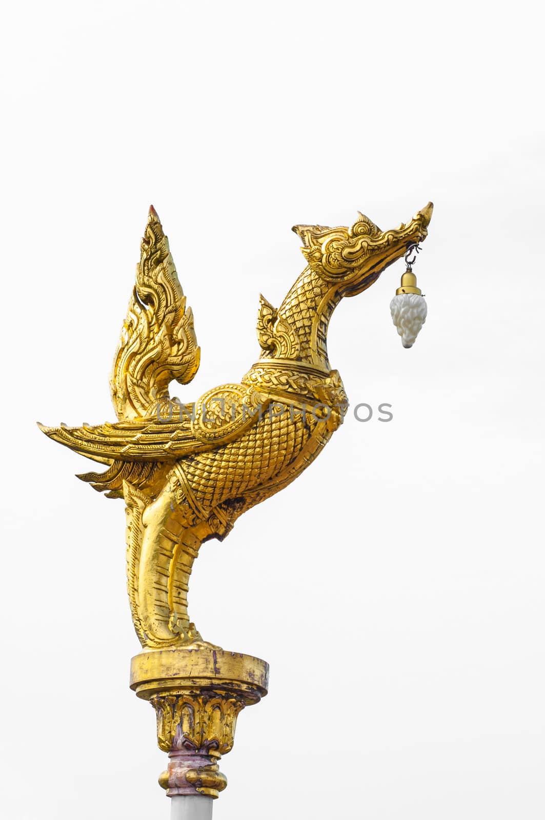 Golden statue of creature
