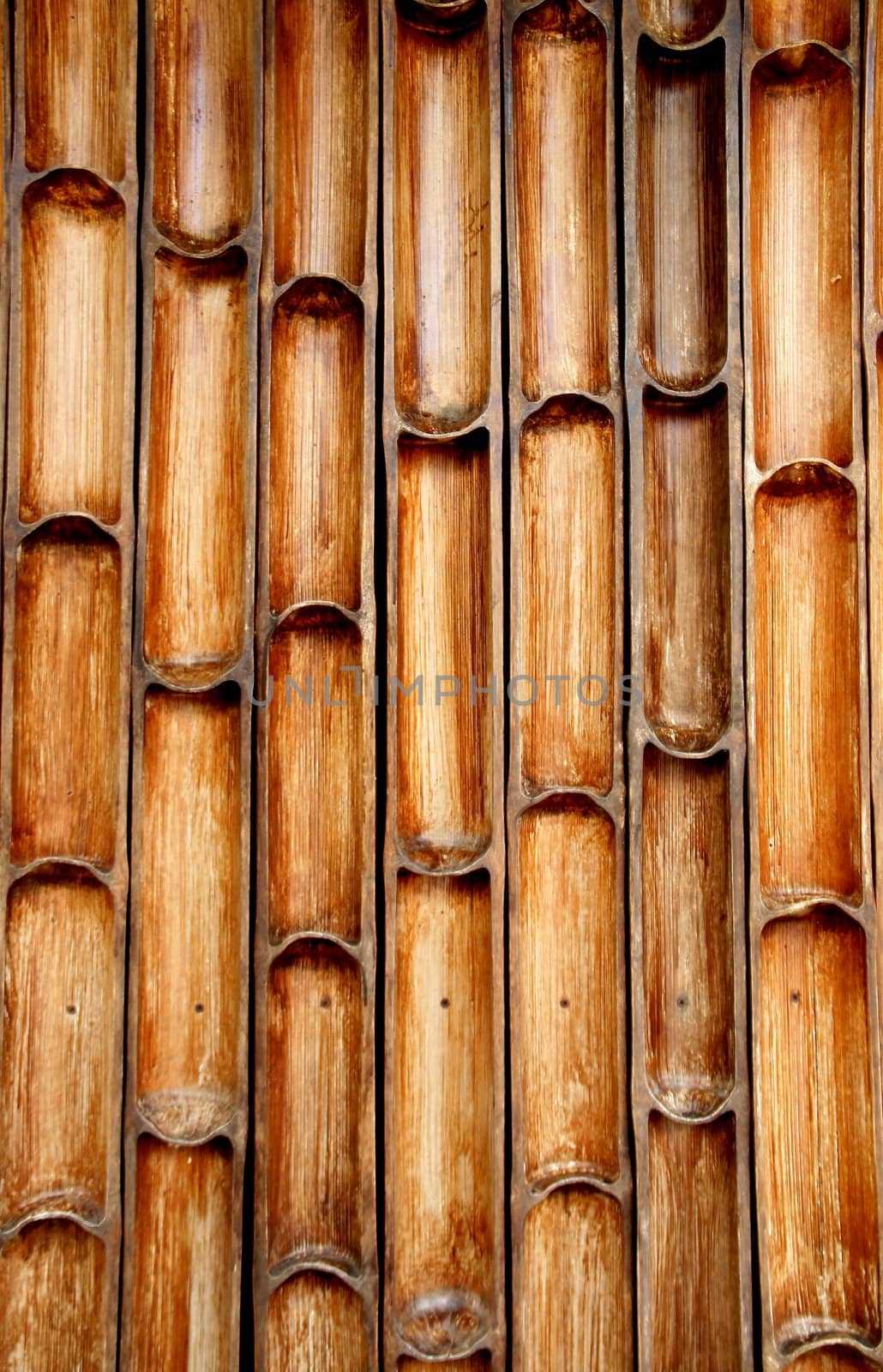 Bamboo wall with natural patterns