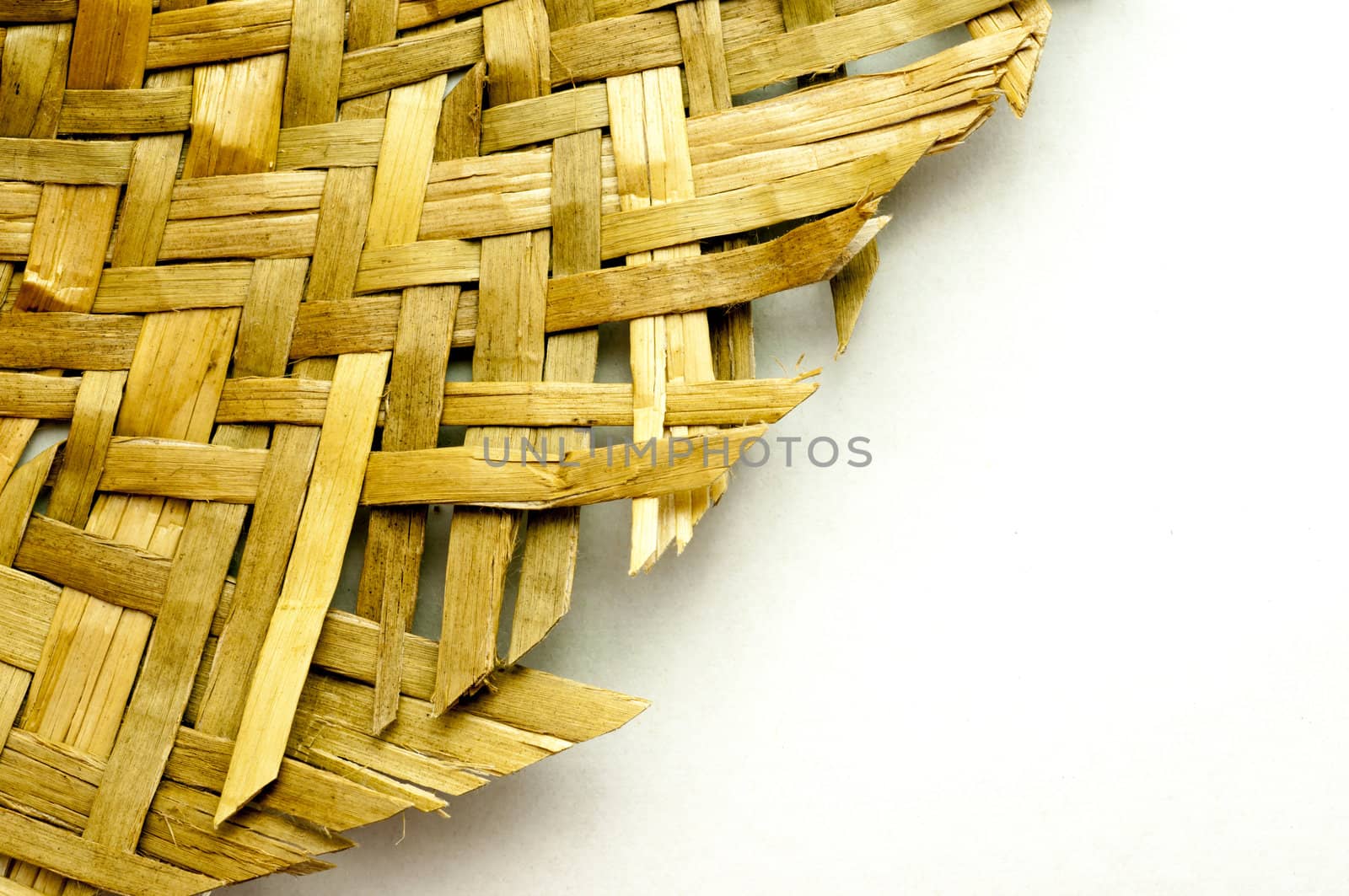 Detail of an handmade wicker and copy space