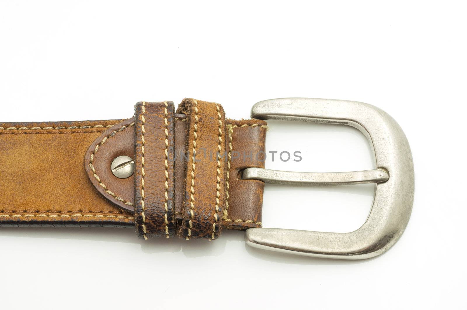 Aged Leather Belt by TanawatPontchour