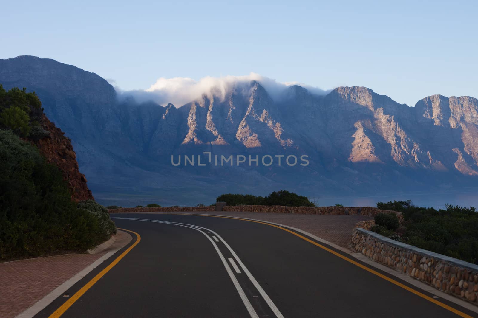 Curving highway near Cape Town, South Africa