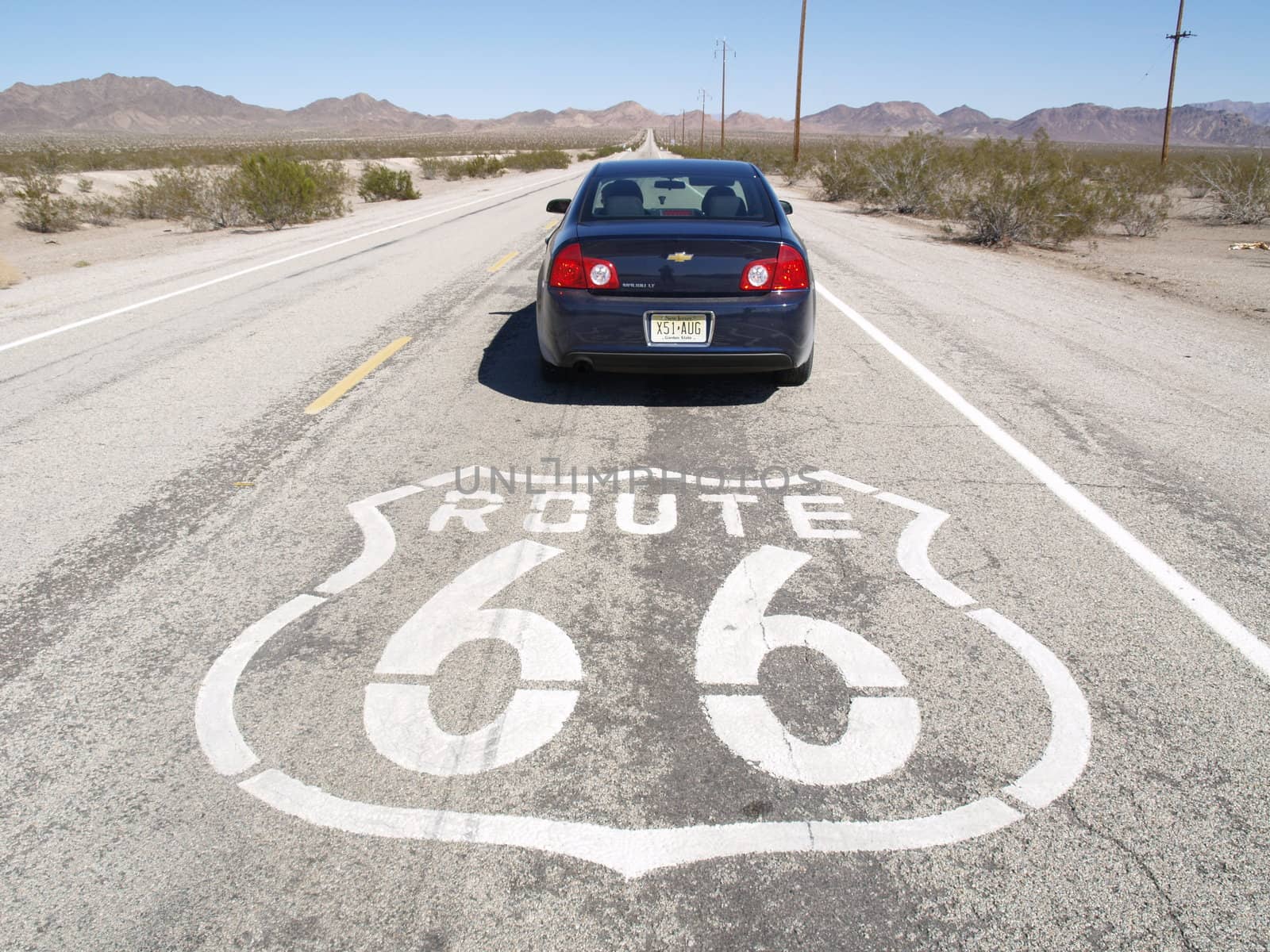 Car with the famous Route 66 sign by anderm