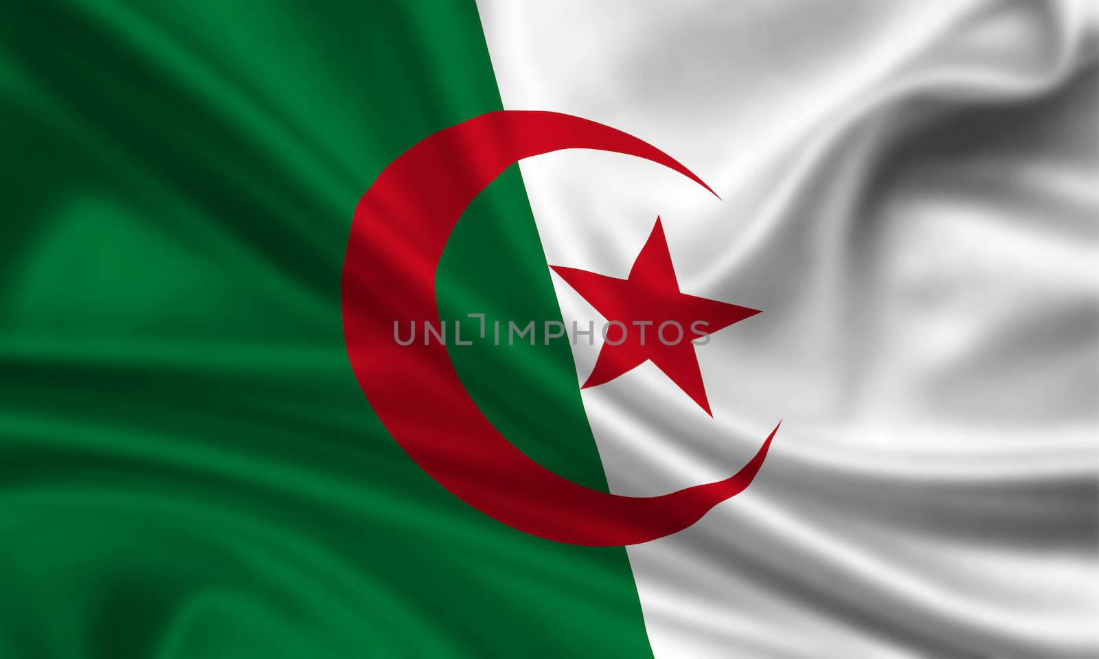 waving flag of algeria