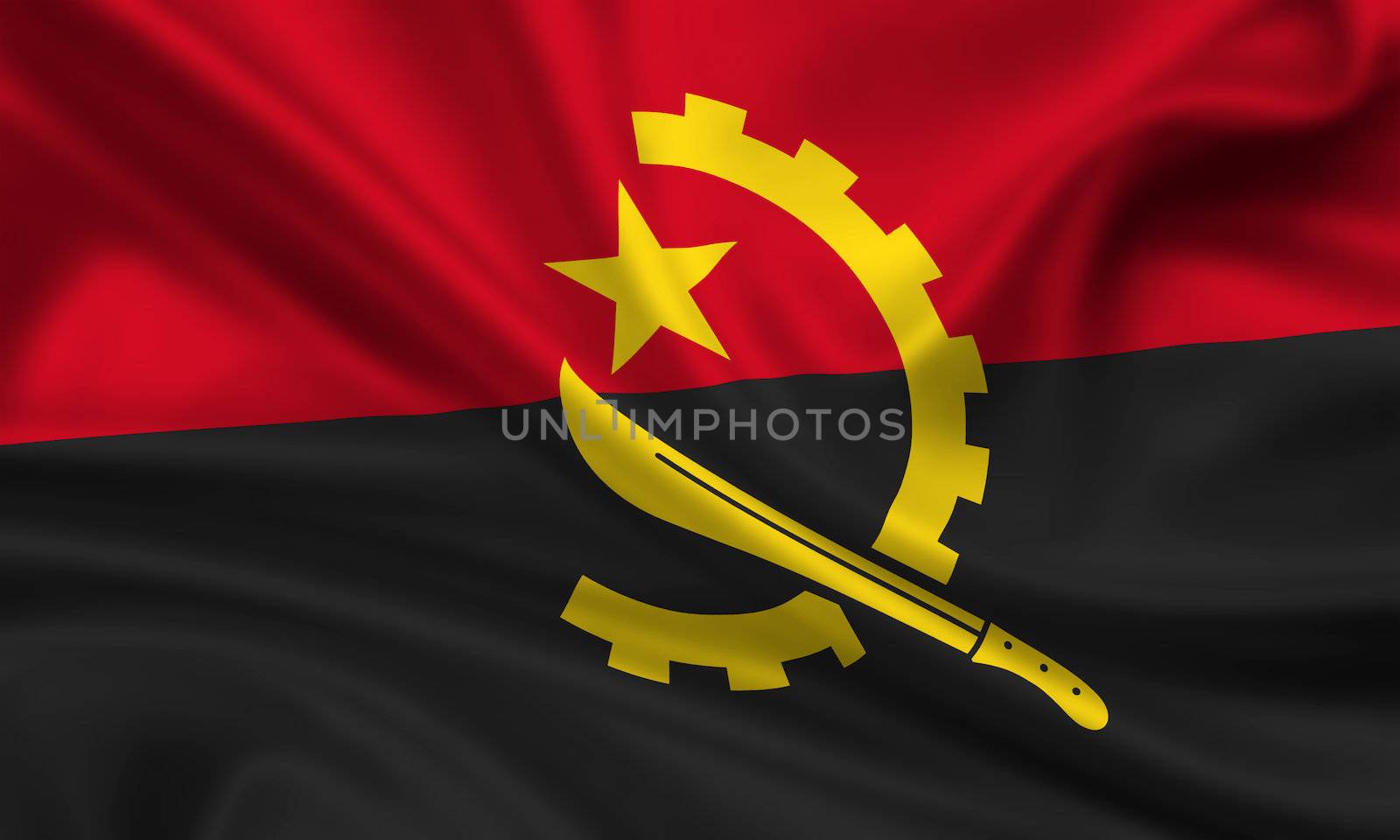 waving flag of angola