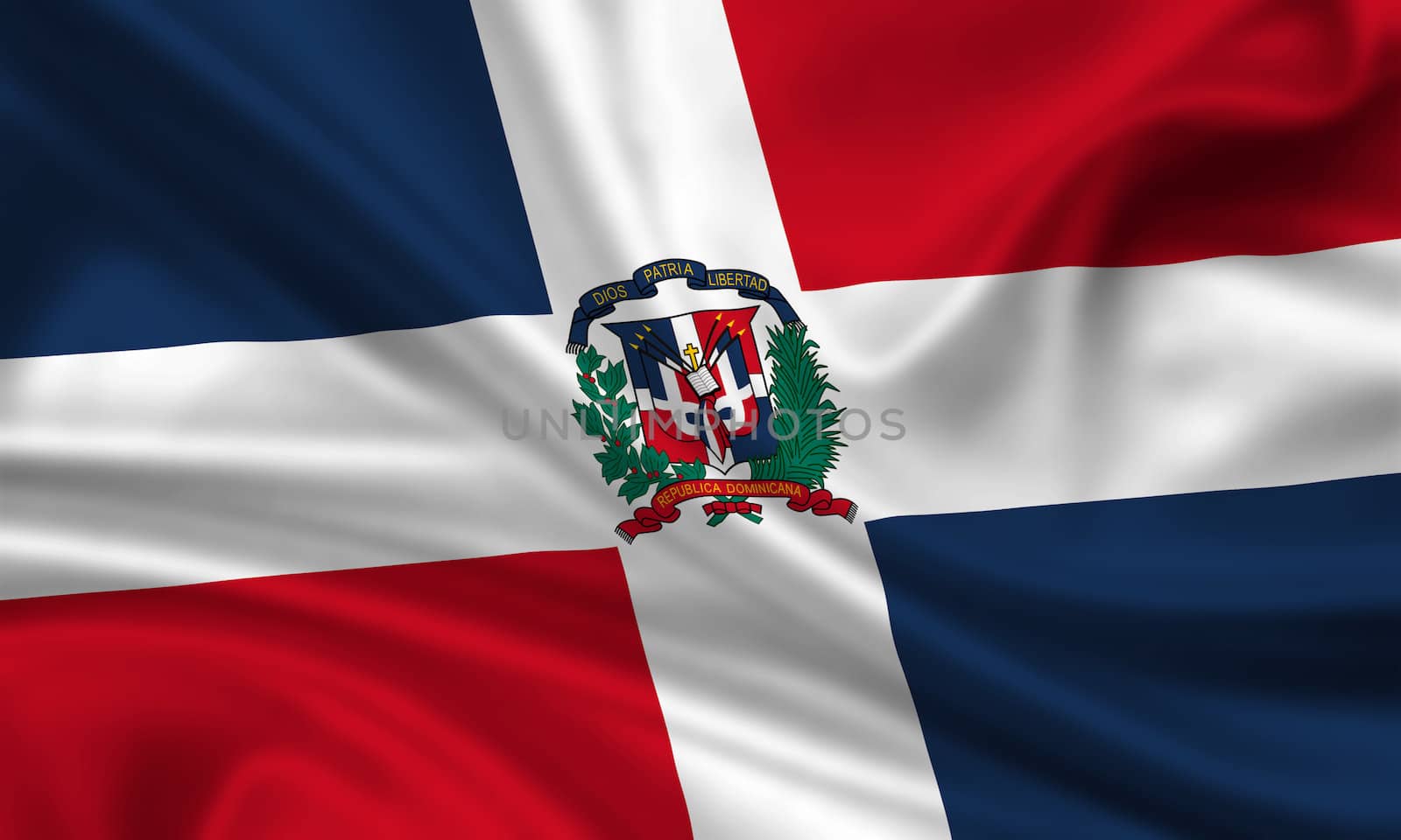waving flag of the dominican republic