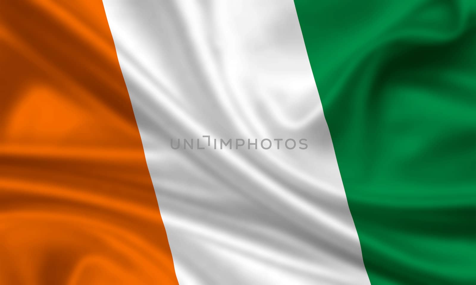 waving flag of ivory coast