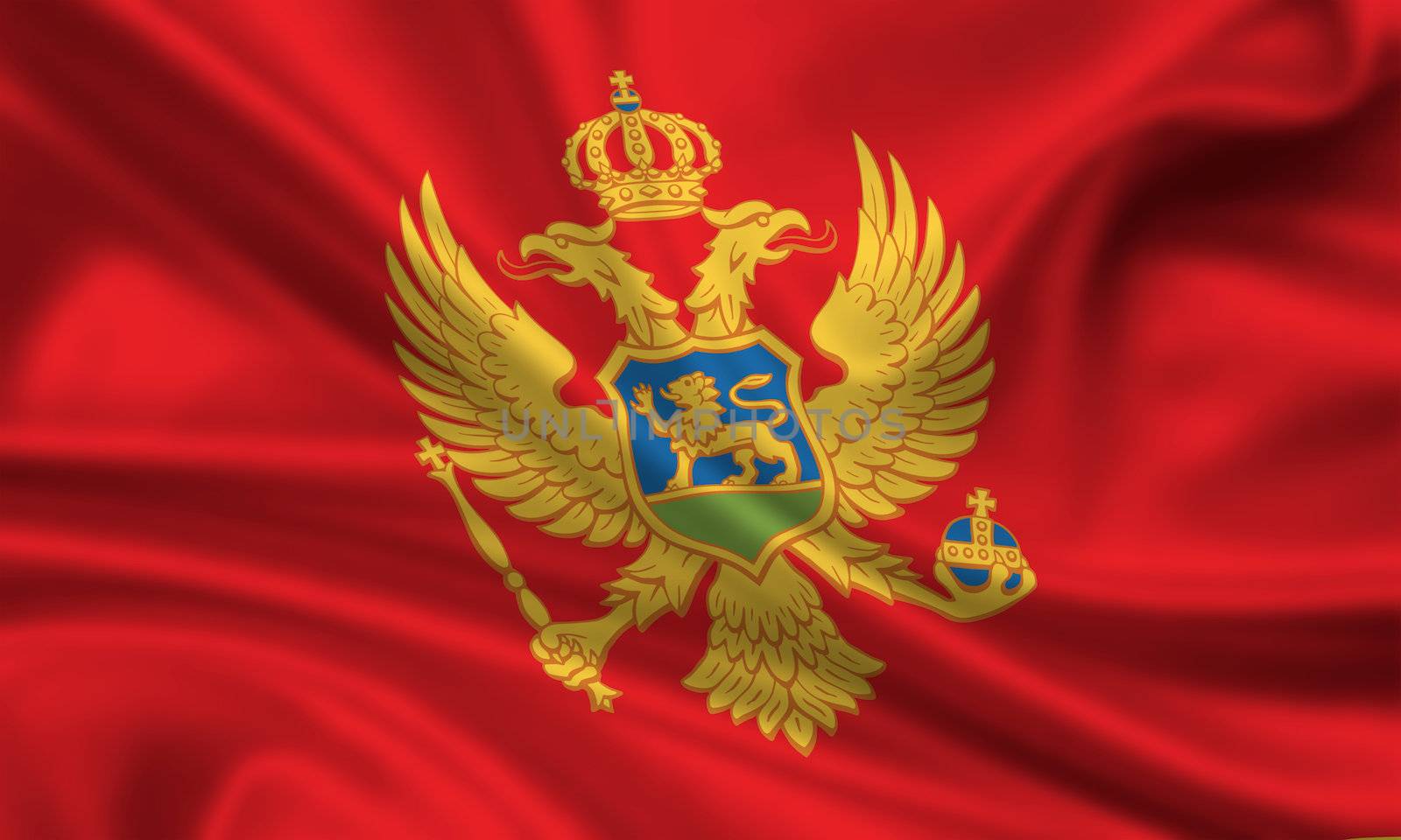 waving flag of montenegro