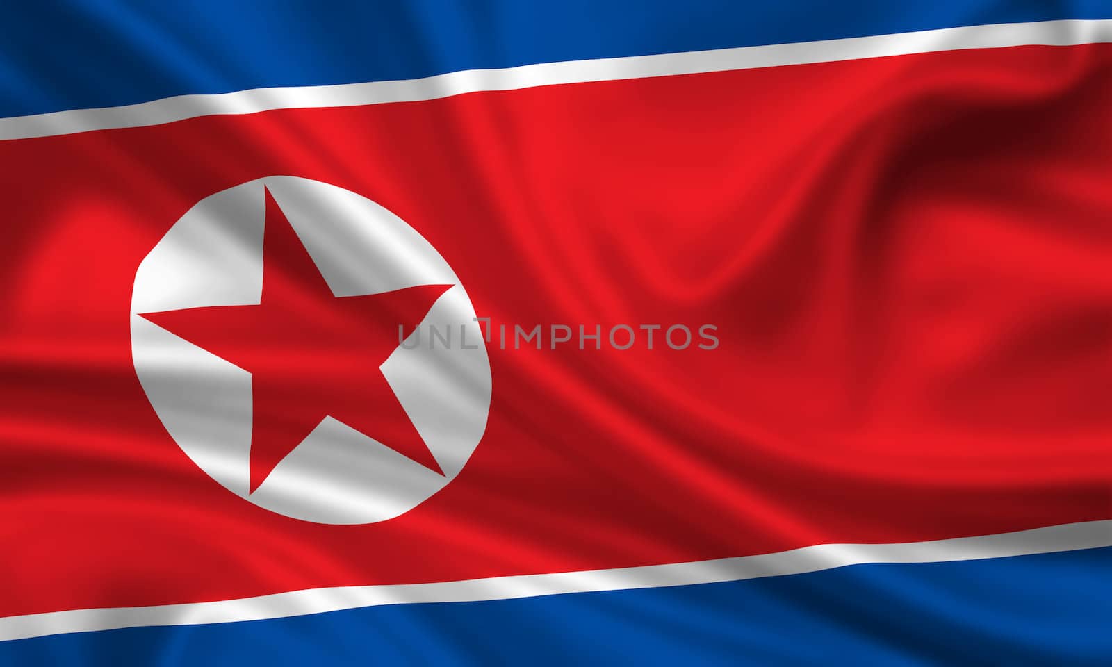 waving flag of north korea