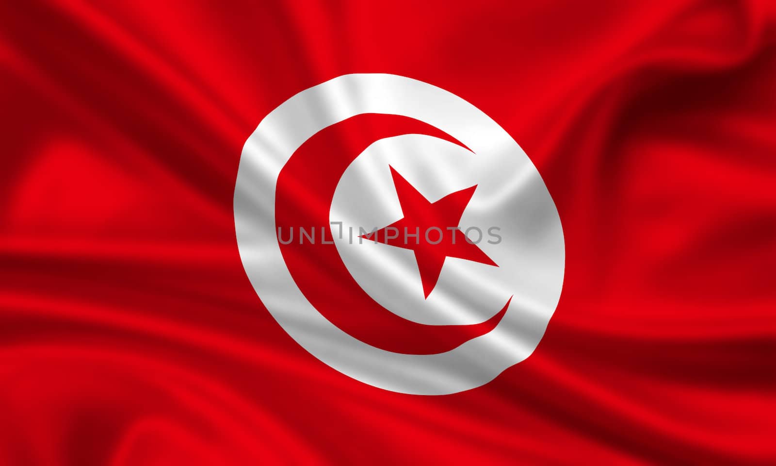 waving flag of tunisia