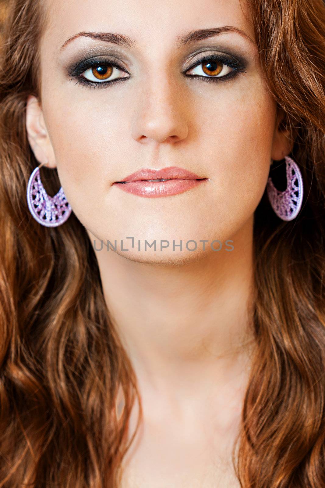 a close up portrait of a red hair beautiful girl 