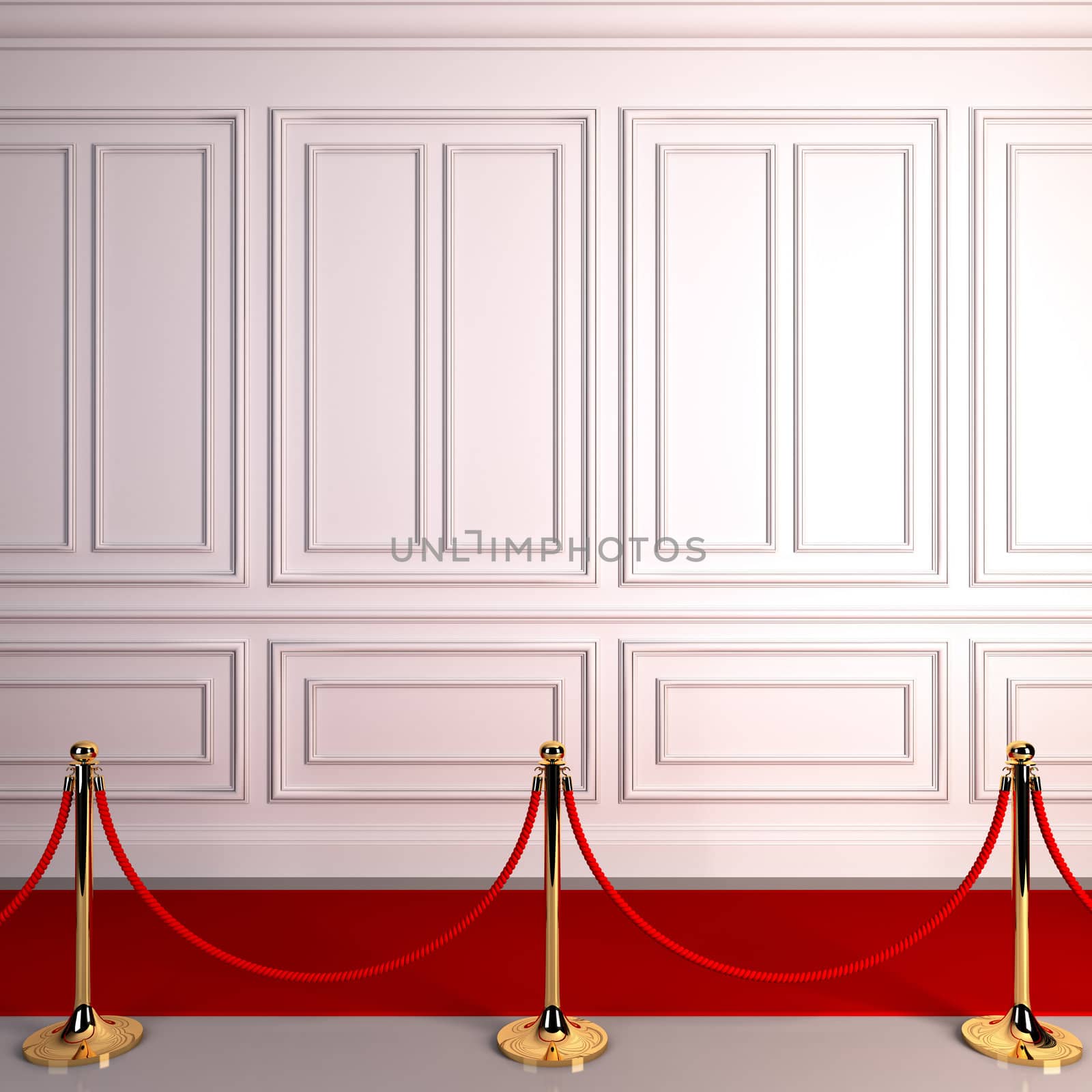 A 3d illustration of red carpet abstract awards.
