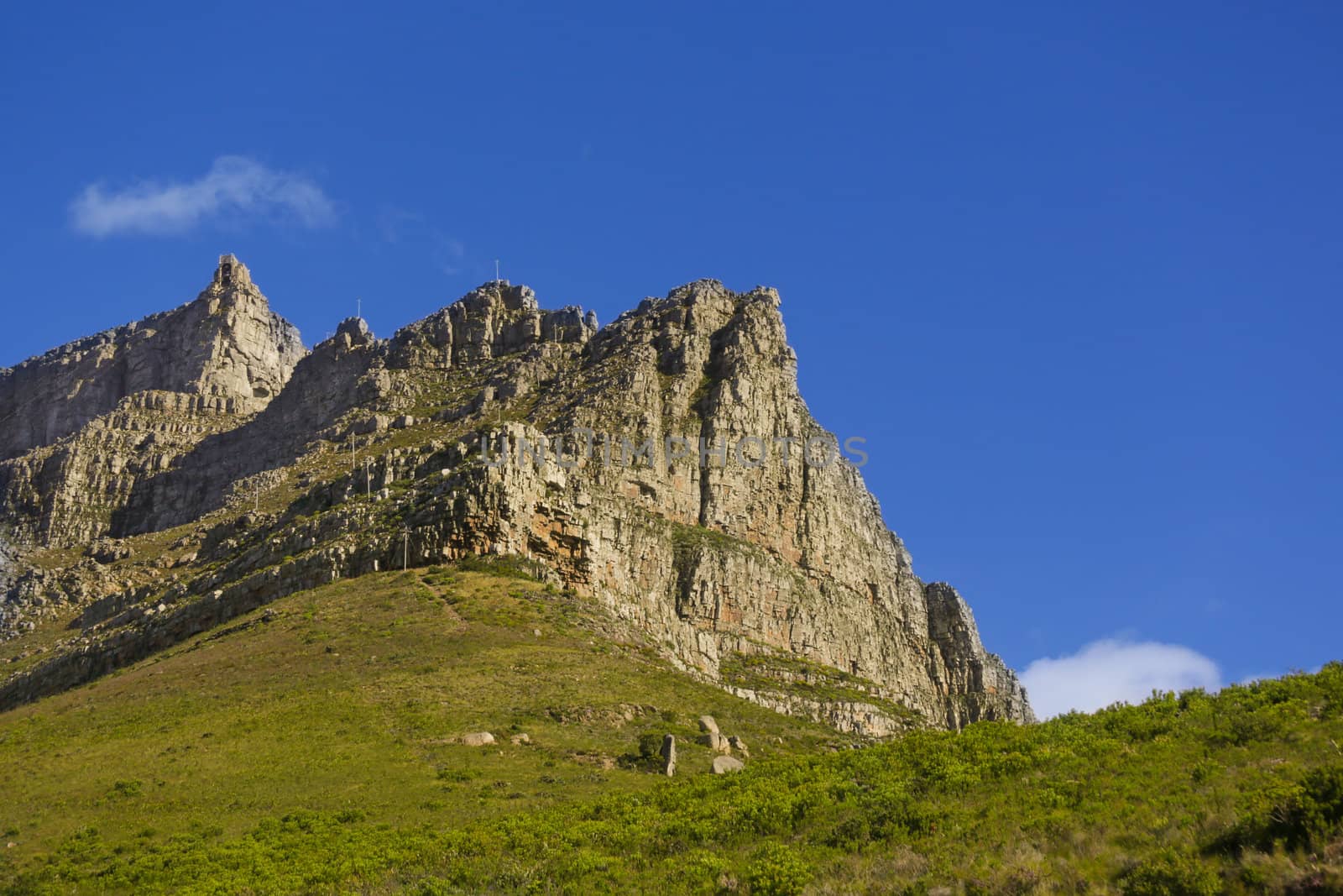 A rocky and steep mountain in Cape Town, South Africa