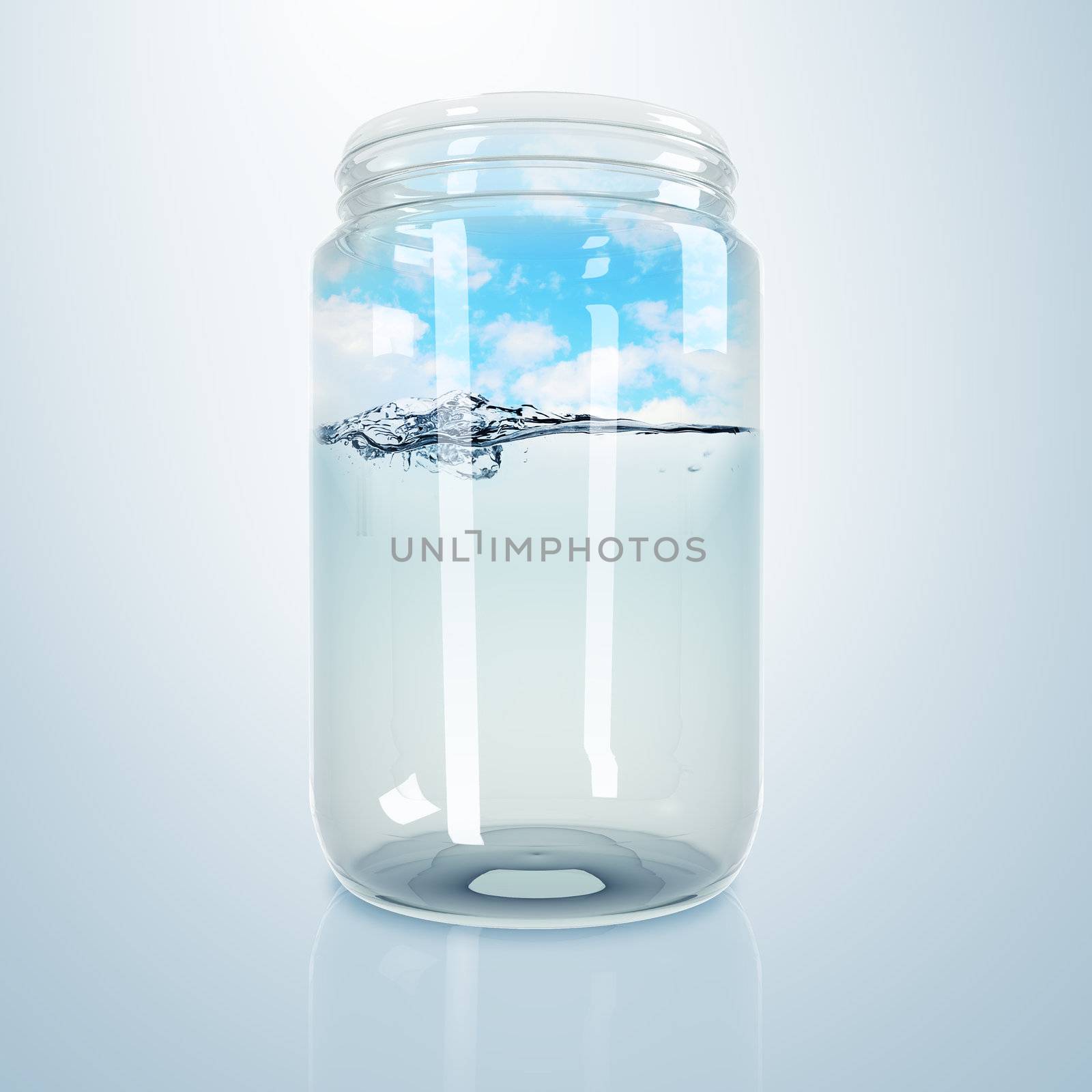 Ocean inside a glass jar by sergey_nivens