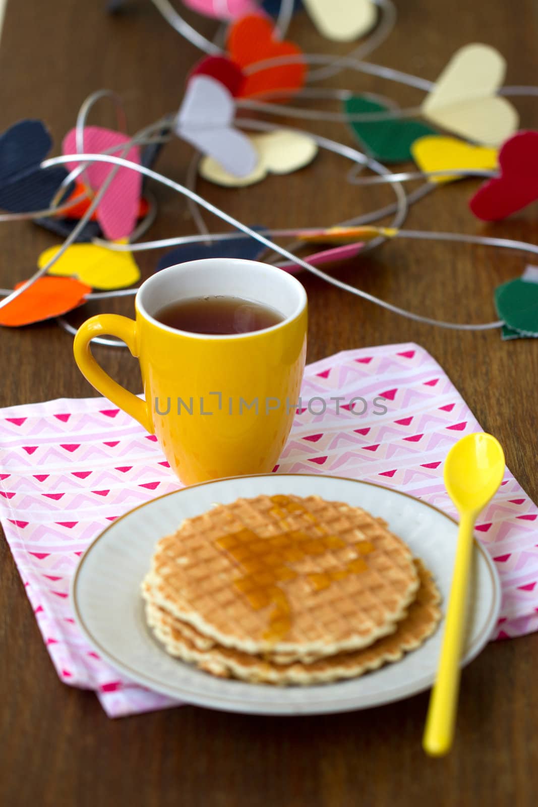 Round wafers, cup with a long spoon by victosha