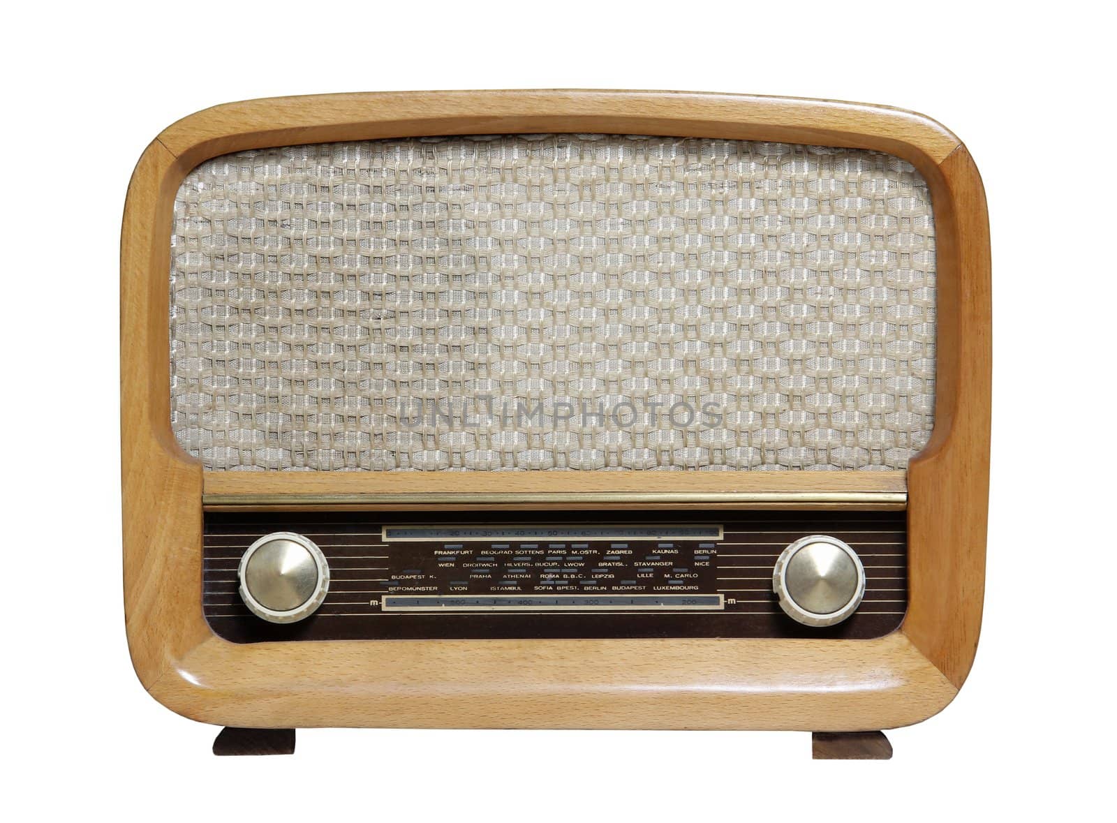 vintage radio isolated on the white background