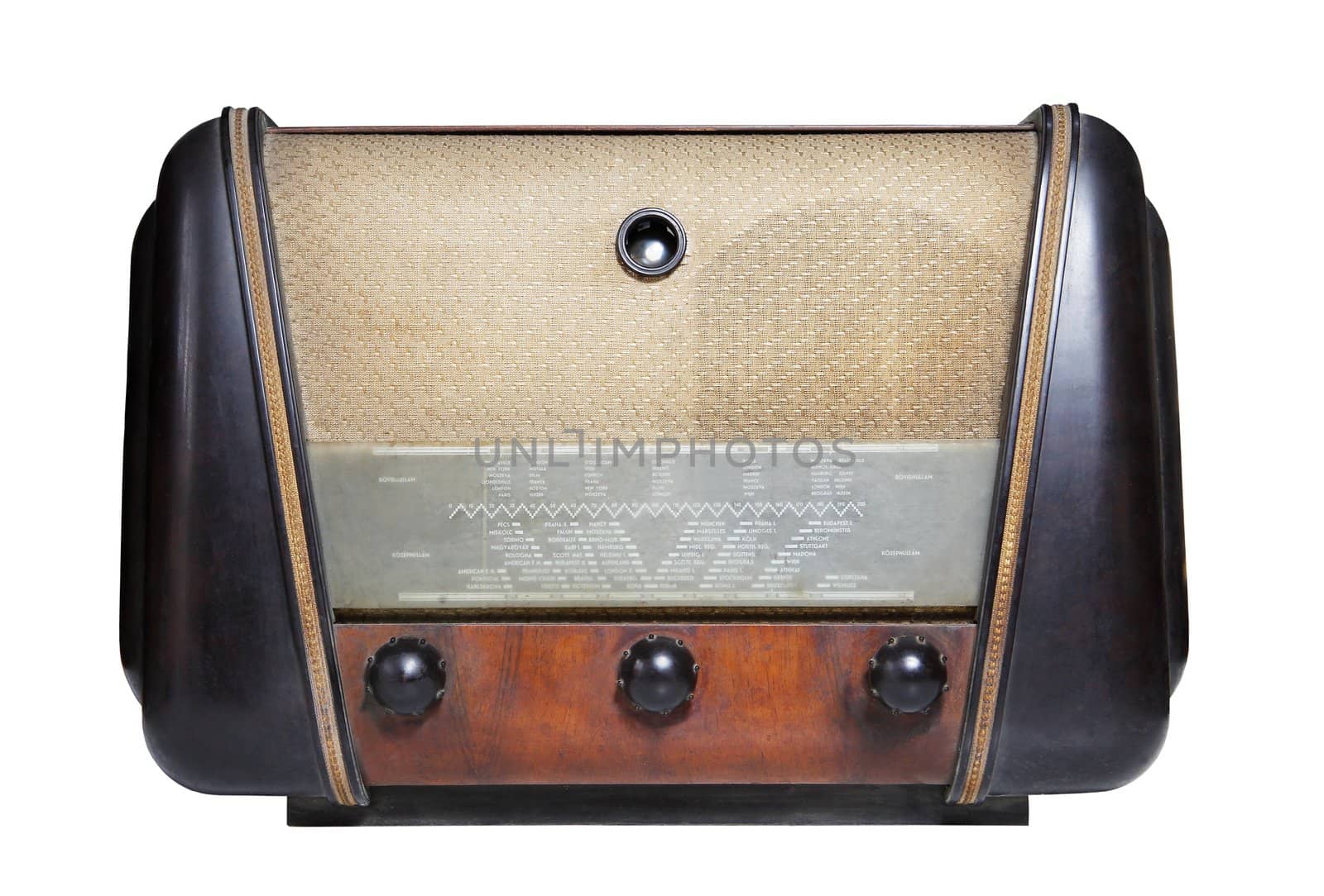 vintage radio isolated on the white background