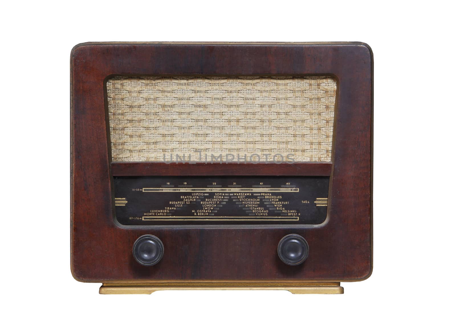 vintage radio isolated on the white background