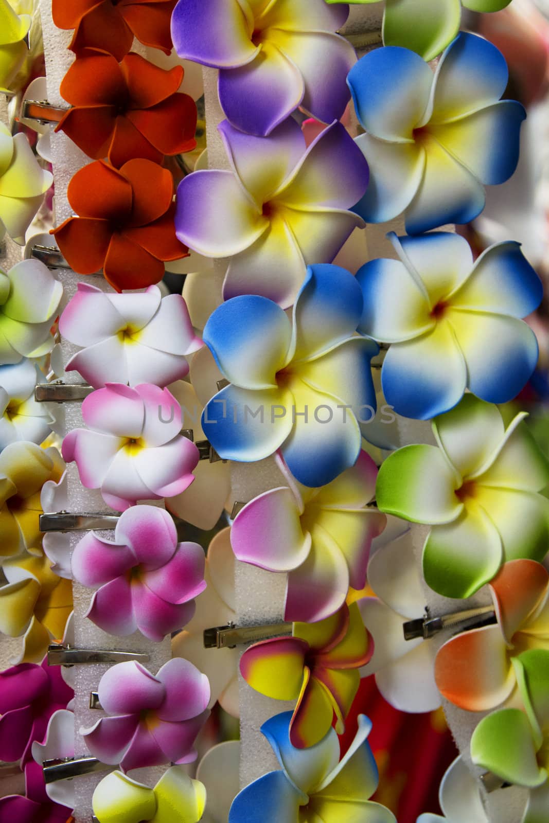 decorative flower hair clip on a strip