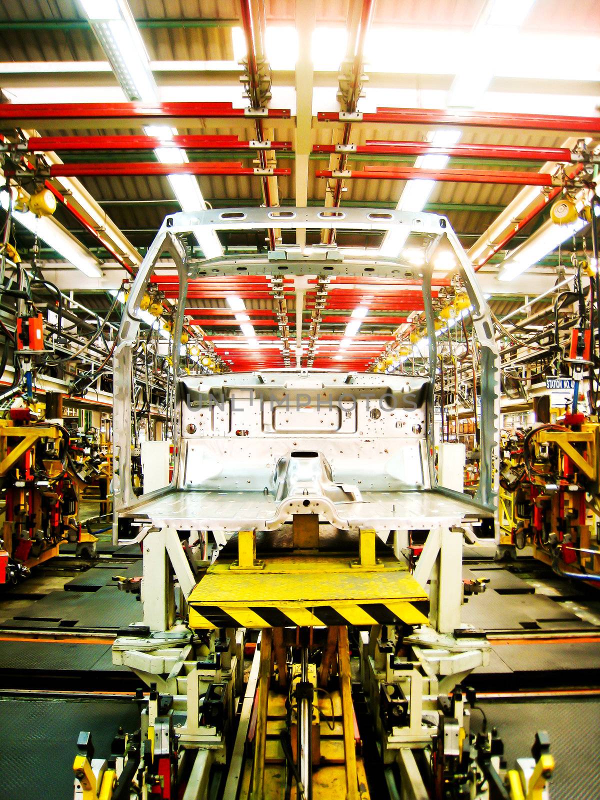 Cab body welding assembly line