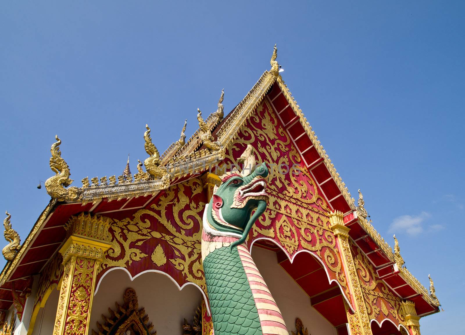 Temple in Traditional lanna style which is in Wat Suantan (Nan-Thailand)