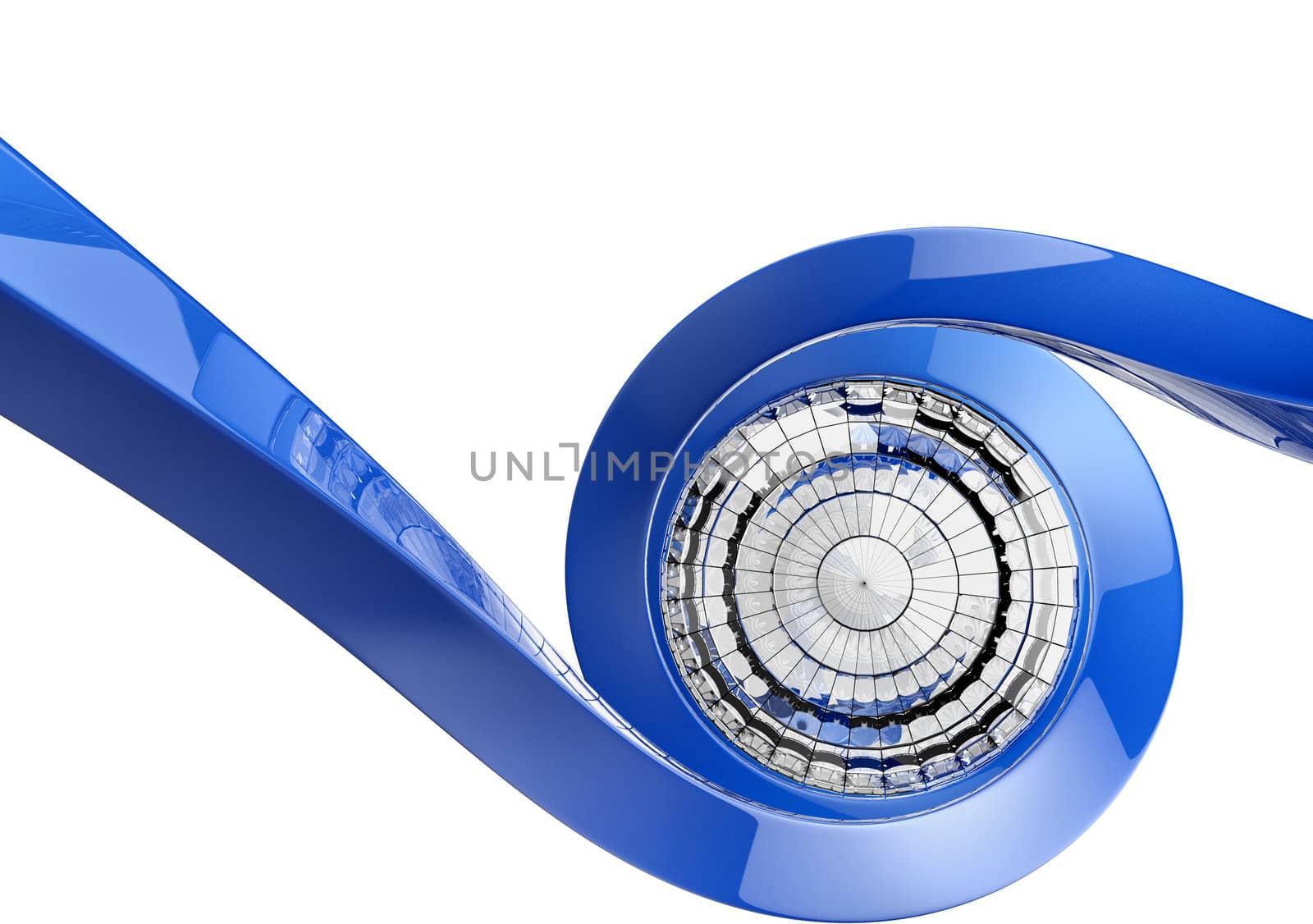 3d render of abstract blue spiral for background