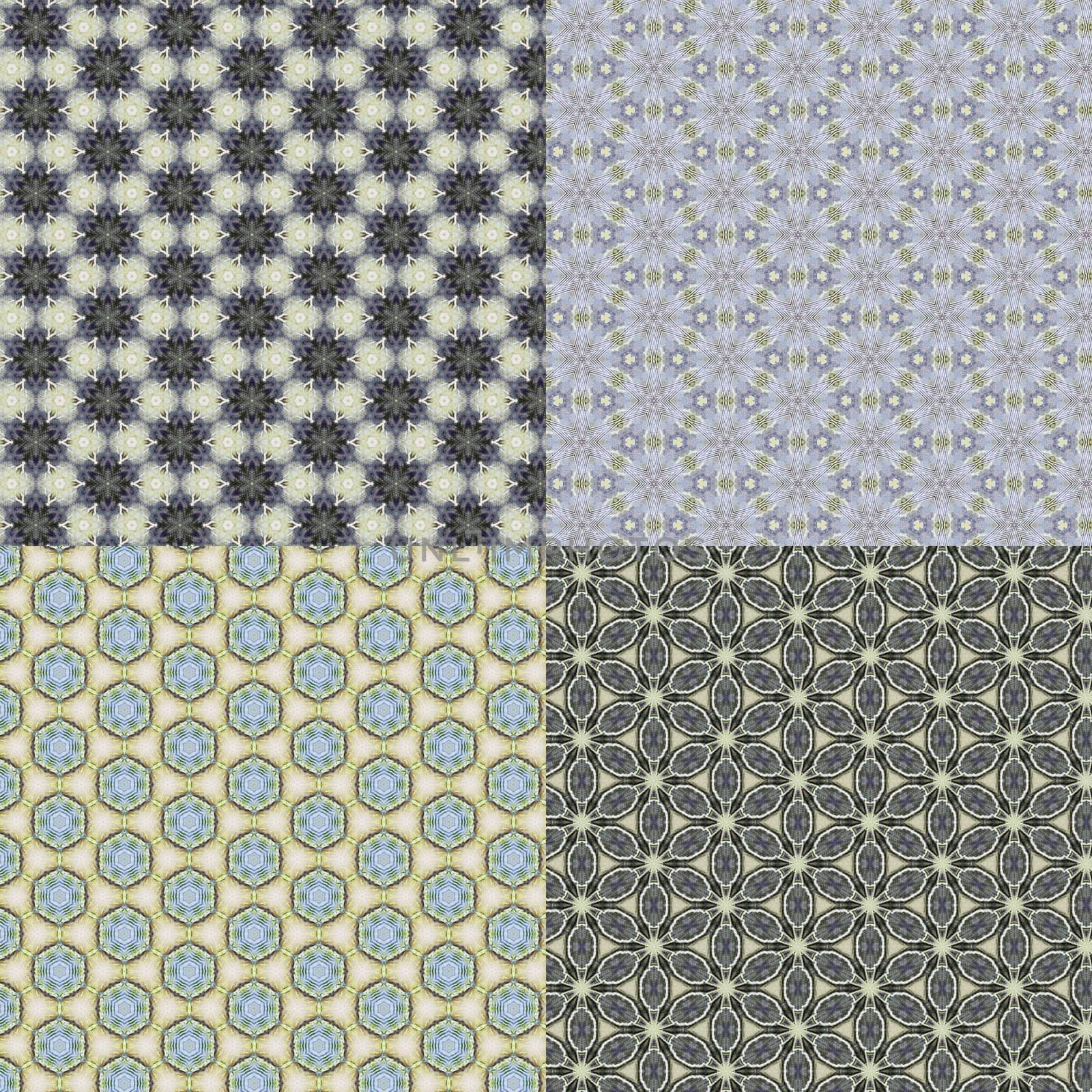 set Vintage shabby background with classy patterns. Seamless vintage delicate colored wallpaper. Geometric or floral pattern on paper texture in grunge style.