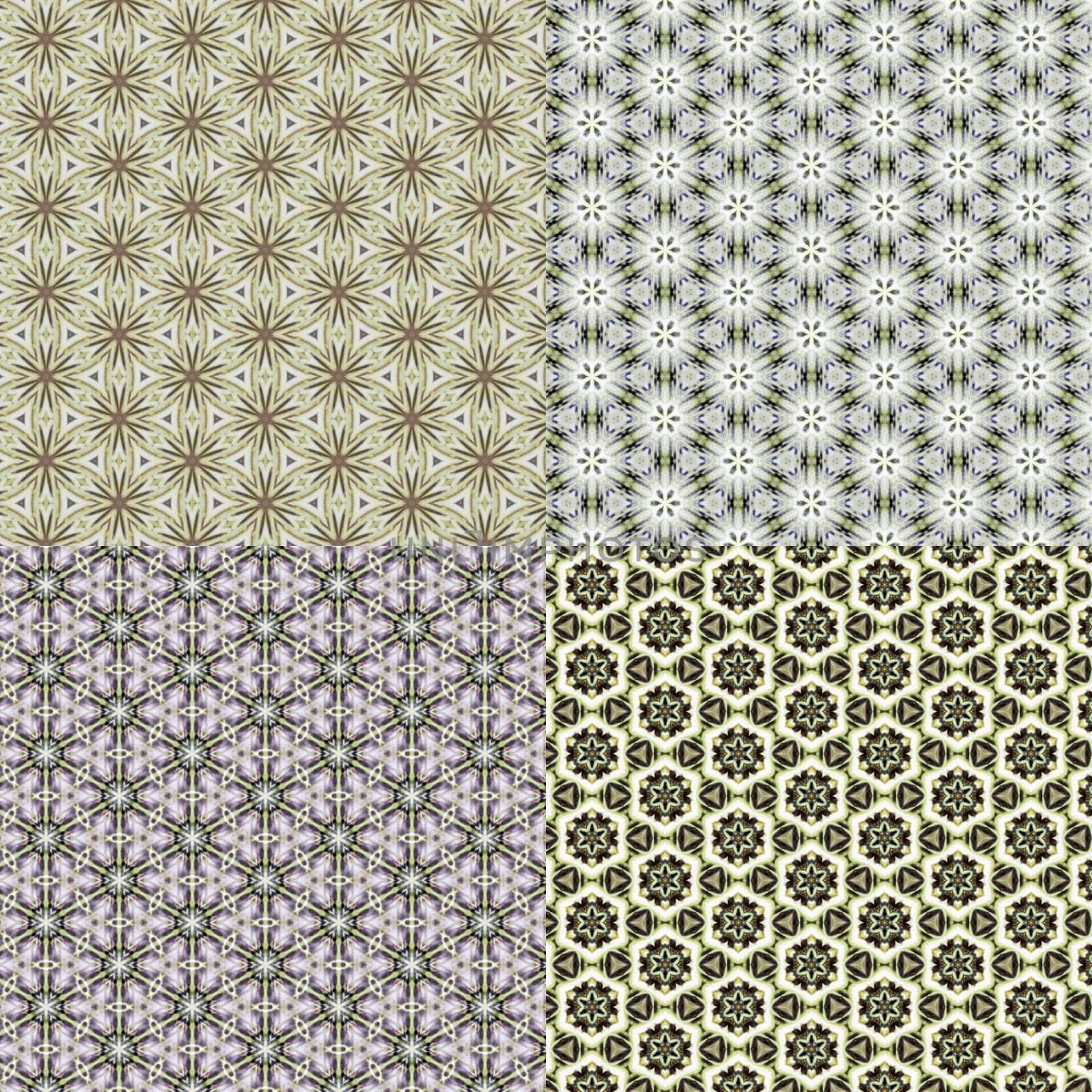 set Vintage shabby background with classy patterns. Seamless vintage delicate colored wallpaper. Geometric or floral pattern on paper texture in grunge style.