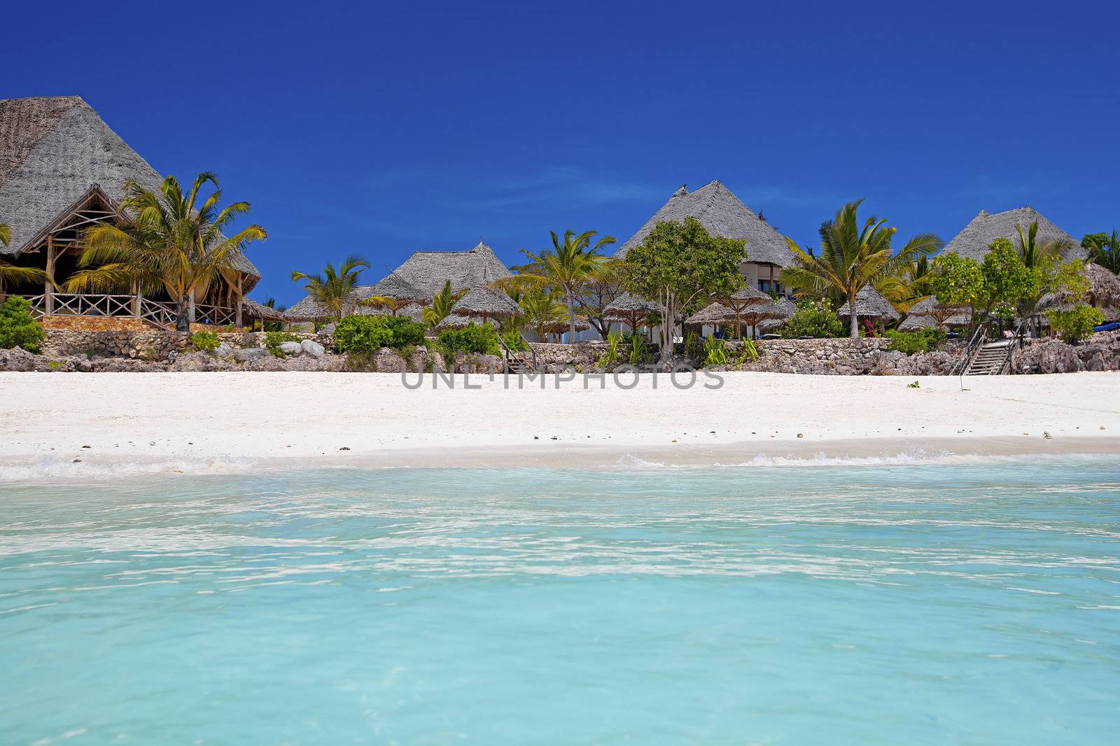 Crystal clear waters at Zanzibar beach in Tanzania